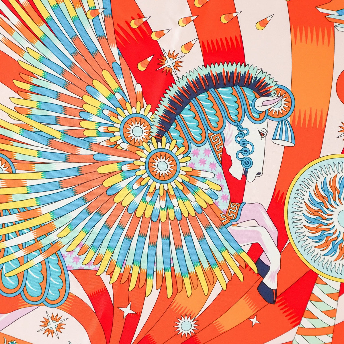NEW Hermès Carré 90 La Source de Pégase Multicolour Silk Twill Scarf (RRP £520) | FINAL SALE Authentic Prelvoed