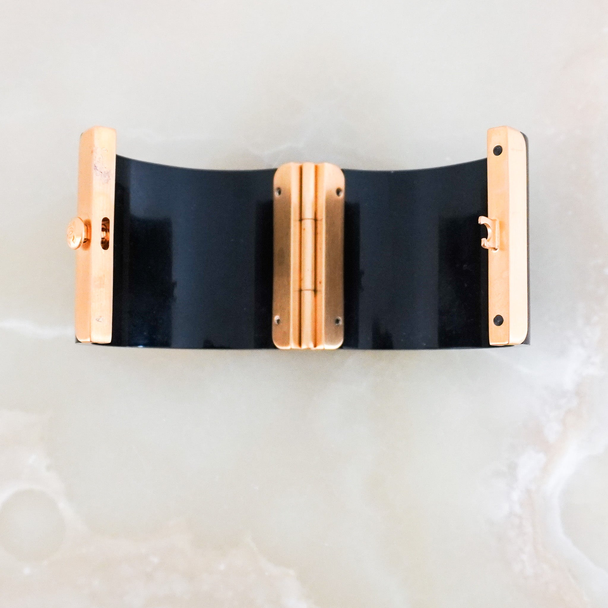 Chanel Black and Gold CC Enamel Cuff Bracelet | Authentic Preloved FINAL SALE - Reloved Again
