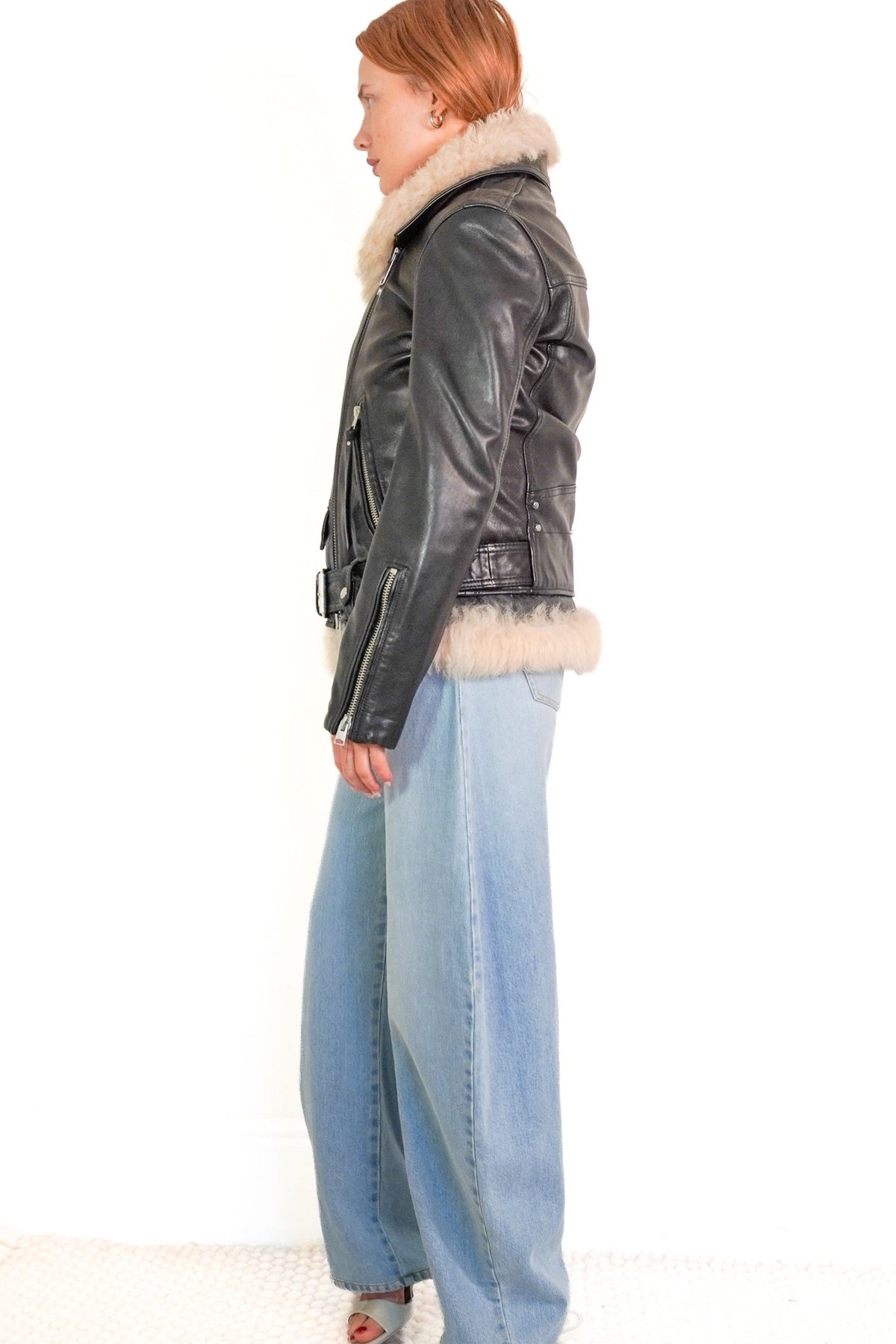 AllSaints Luna 4-in-1 Shearling Biker Jacket (RRP £1000) | Authentic Preloved - Reloved Again