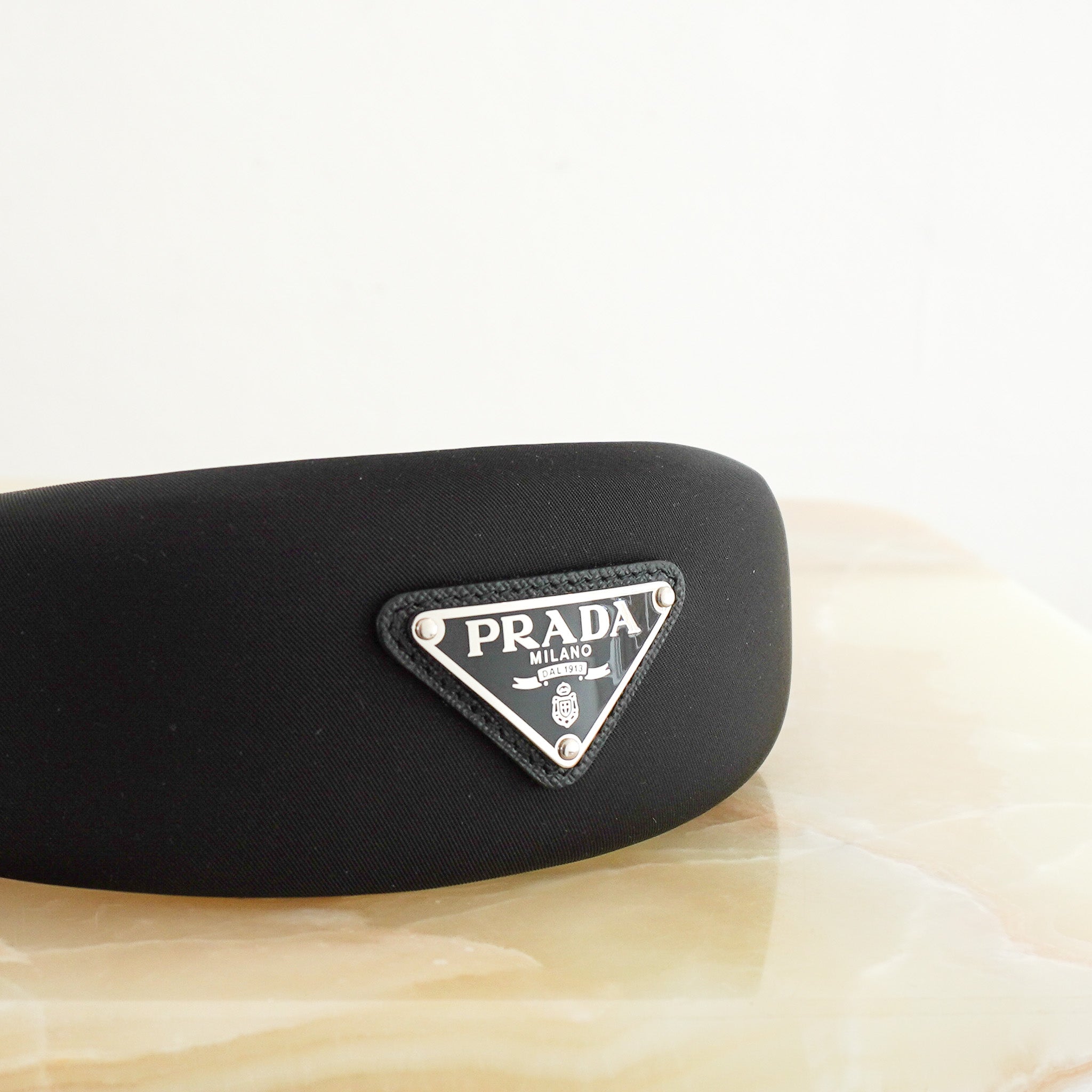 Prada Milano Logo Headband in Black (RRP £350) | Authentic Preloved FINAL SALE - Reloved Again
