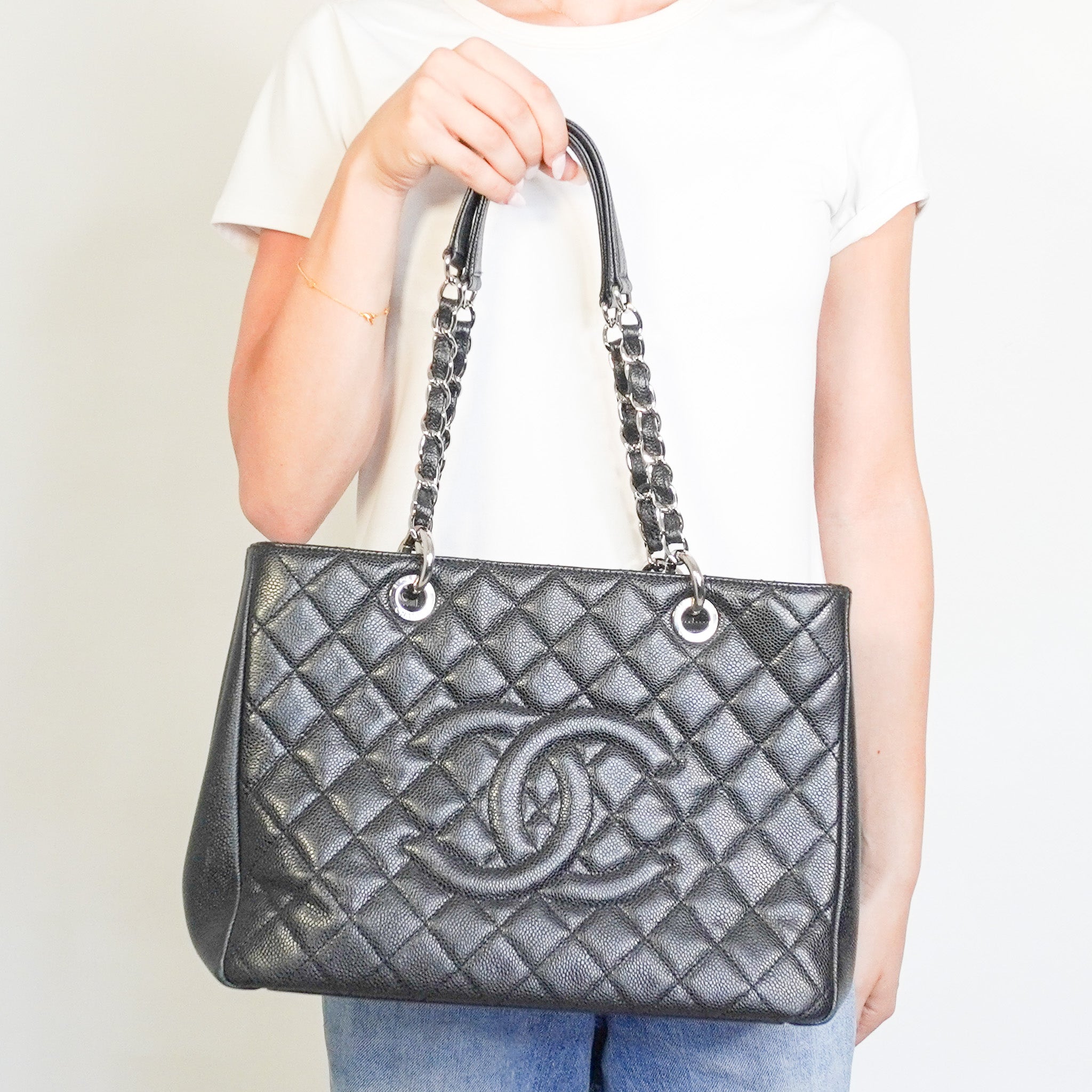 Chanel Grande Quilted Caviar Leather Black Shopper Tote RRP £5,200 | Authentic Preloved - Reloved Again