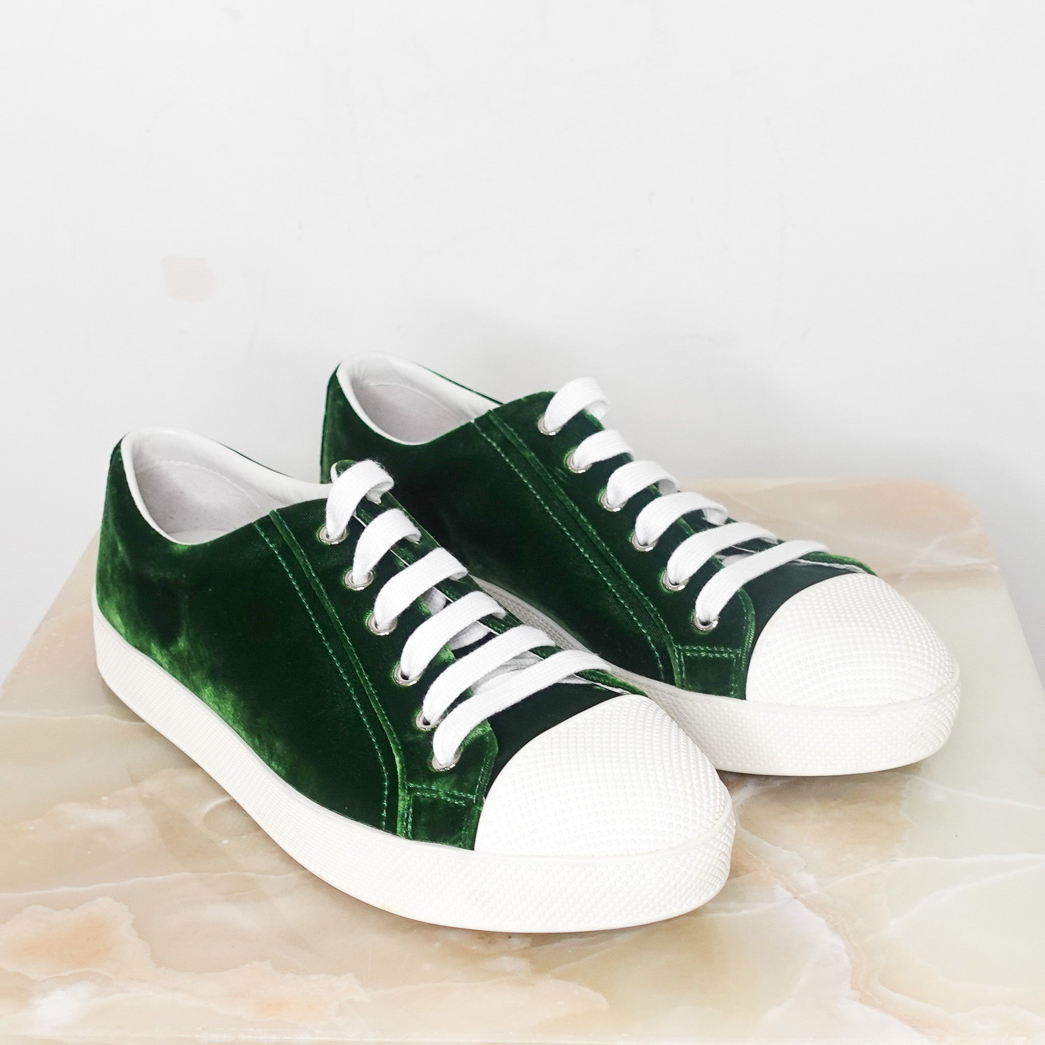 NEW Green velvet trainers RRP £700