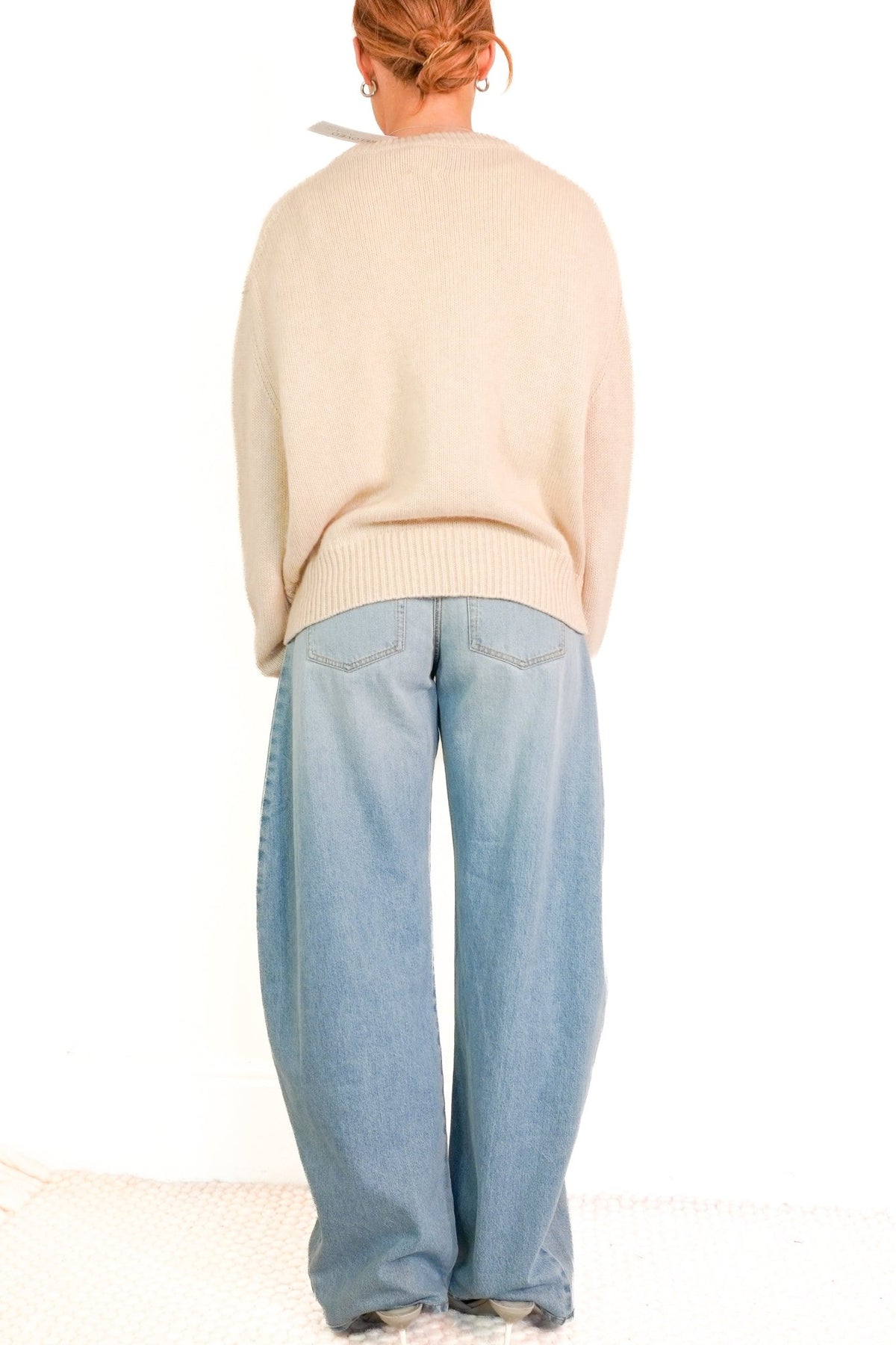 Almada Label Yara V-neck Vanilla Sweater (RRP £350) | Authentic Preloved - Reloved Again