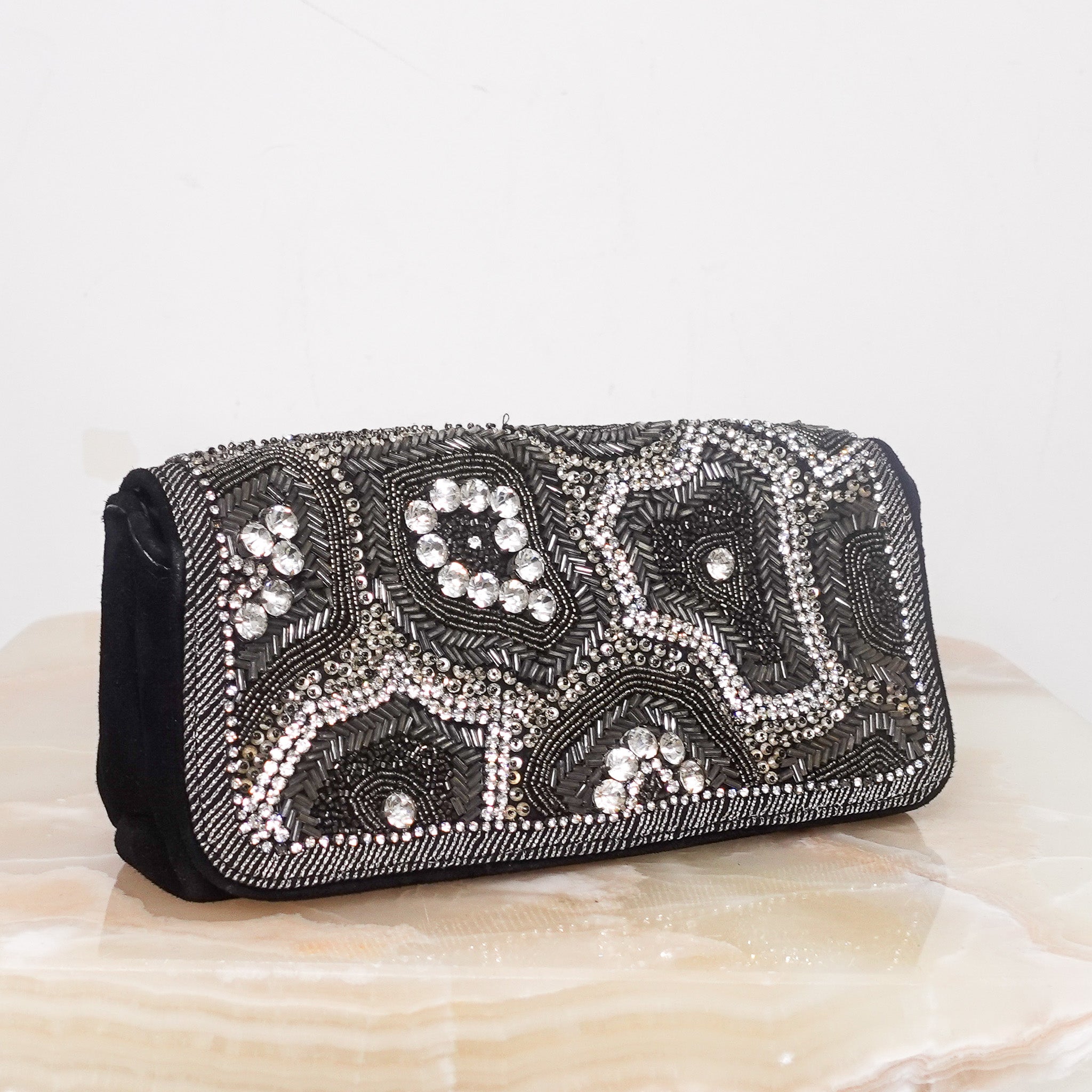 Embellished black clutch RRP £350