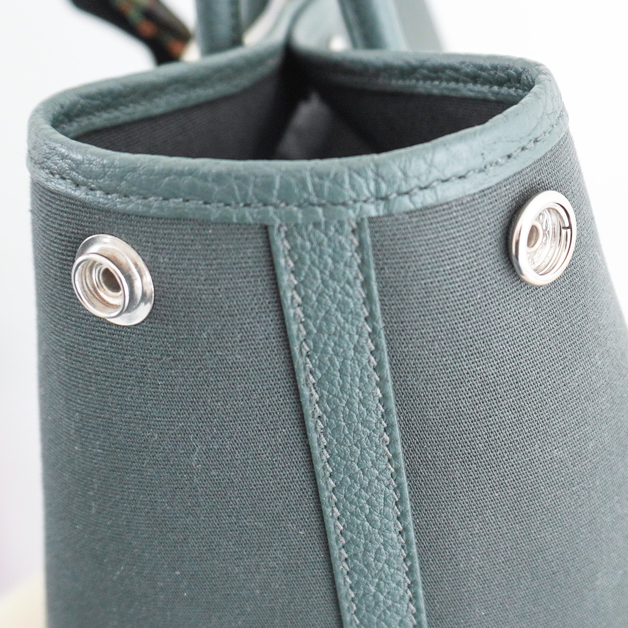 Hermes Graphite Garden Party 30 Tote Bag in Toile Officier (RRP £2400) | Authentic Preloved - Reloved Again