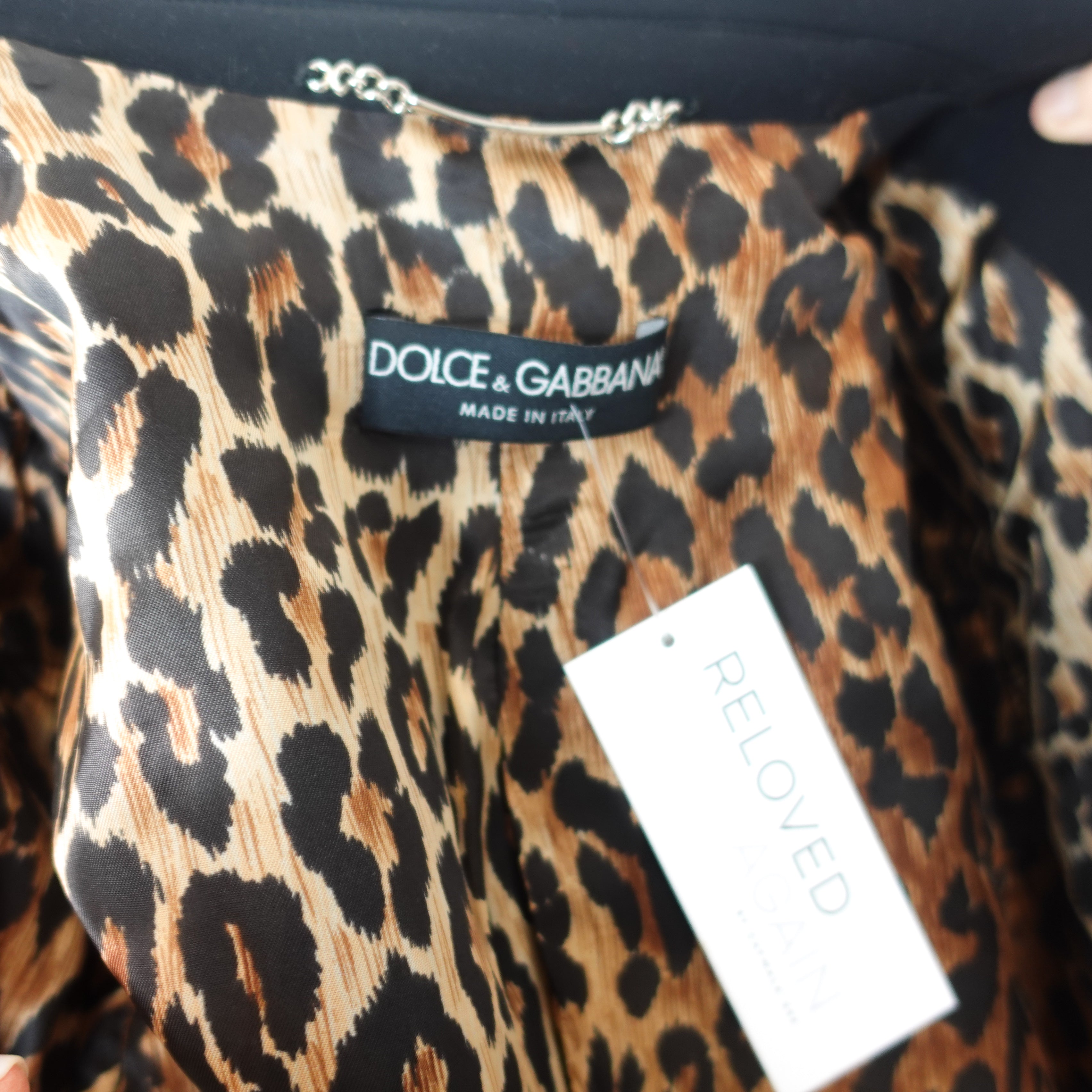 Dolce & Gabbana Black Leopard Print Wool Blazer RRP £1200 | Authentic Preloved
