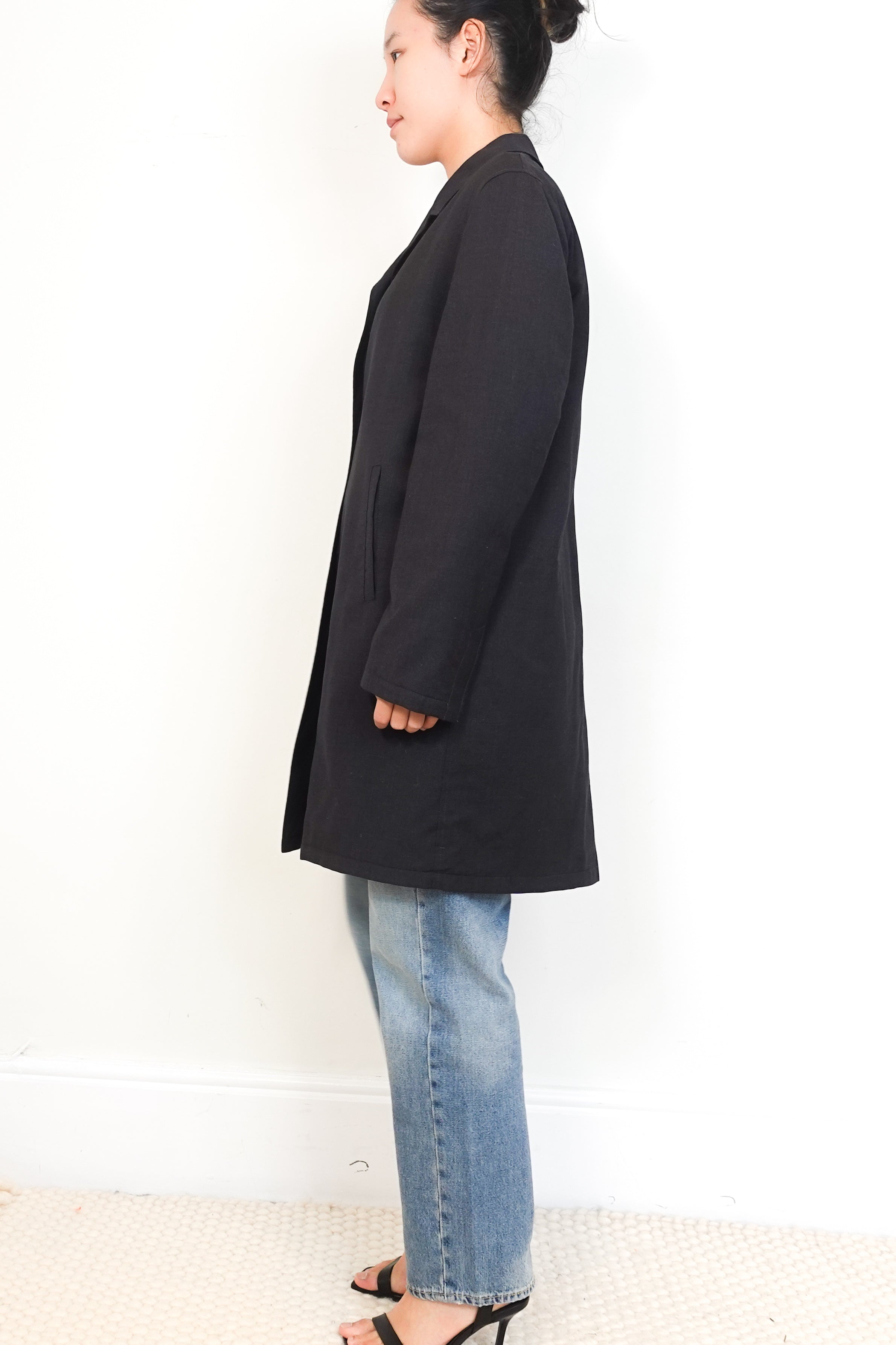 Prada Grey Wool Short Single-Breasted Overcoat RRP £3500 | Authentic Preloved