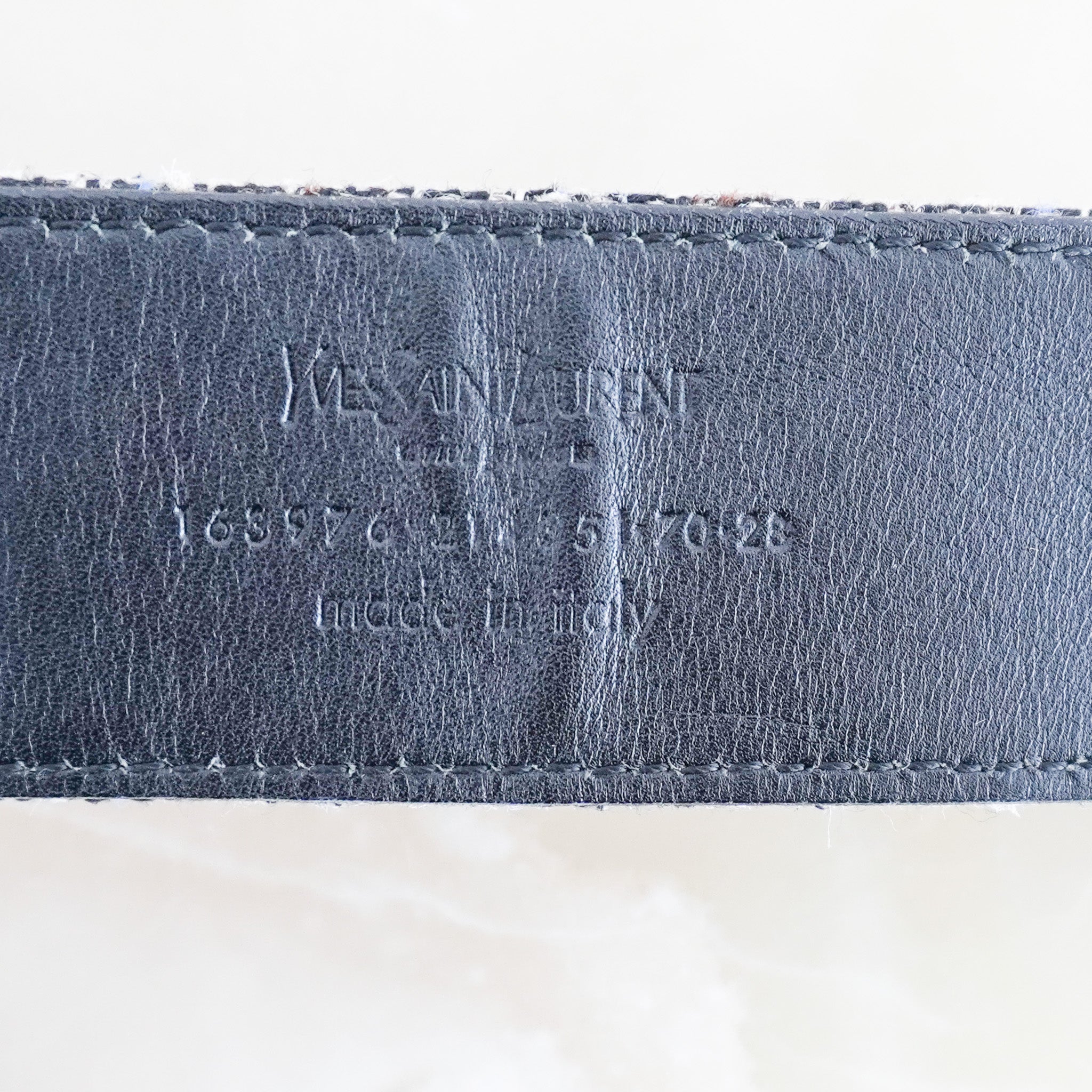 Saint Laurent Black Tweed & Leather Belt (RRP £400) | Authentic Preloved FINAL SALE - Reloved Again