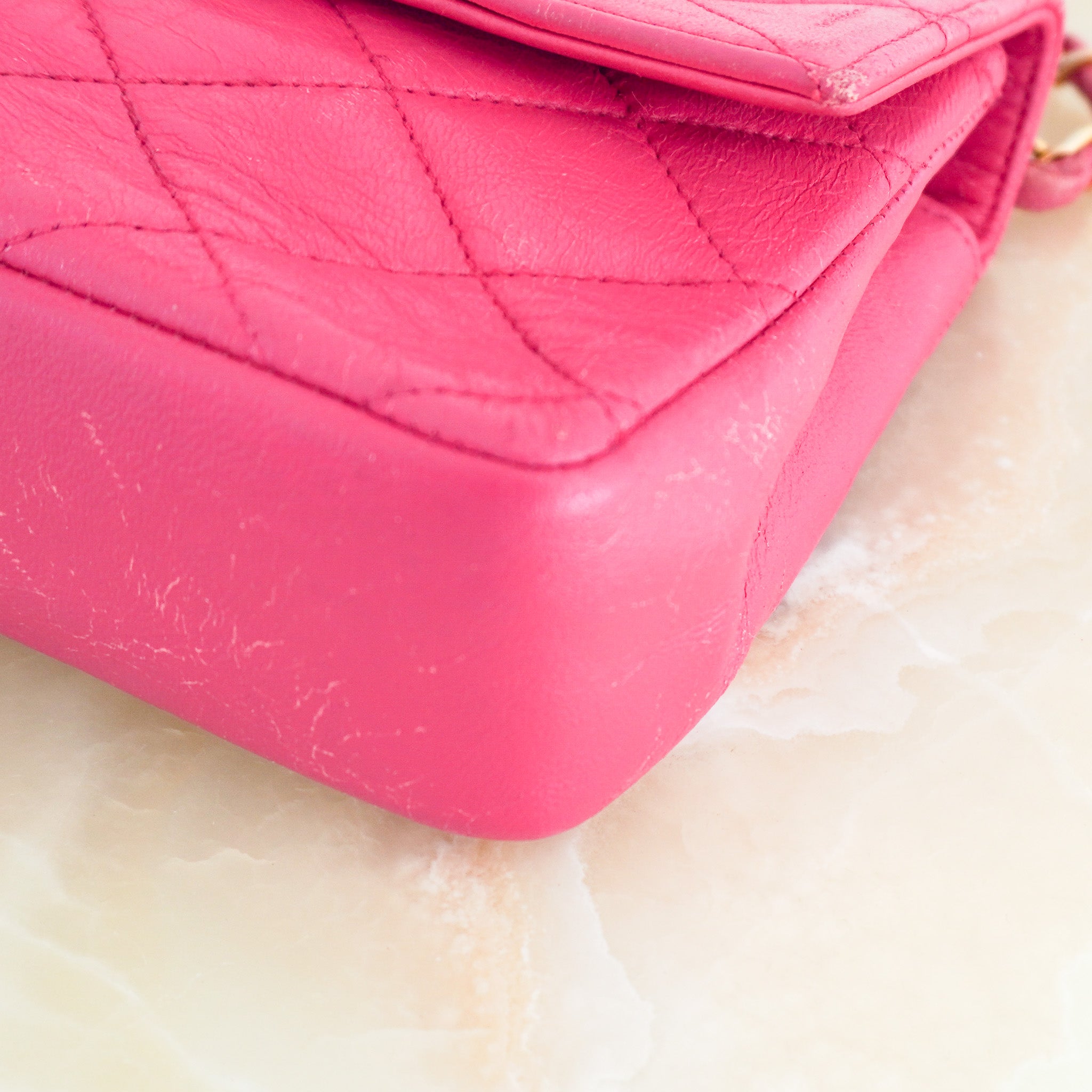 Chanel Vintage 1980s Pink Quilted Lambskin Mini Flap Bag (RRP £6500) | Authentic Preloved - Reloved Again