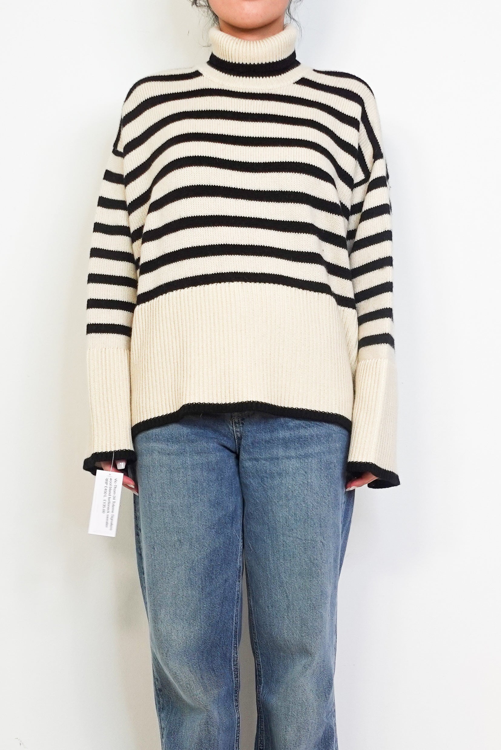 Signature Wool blend striped Turtleneck Sweater RRP £450