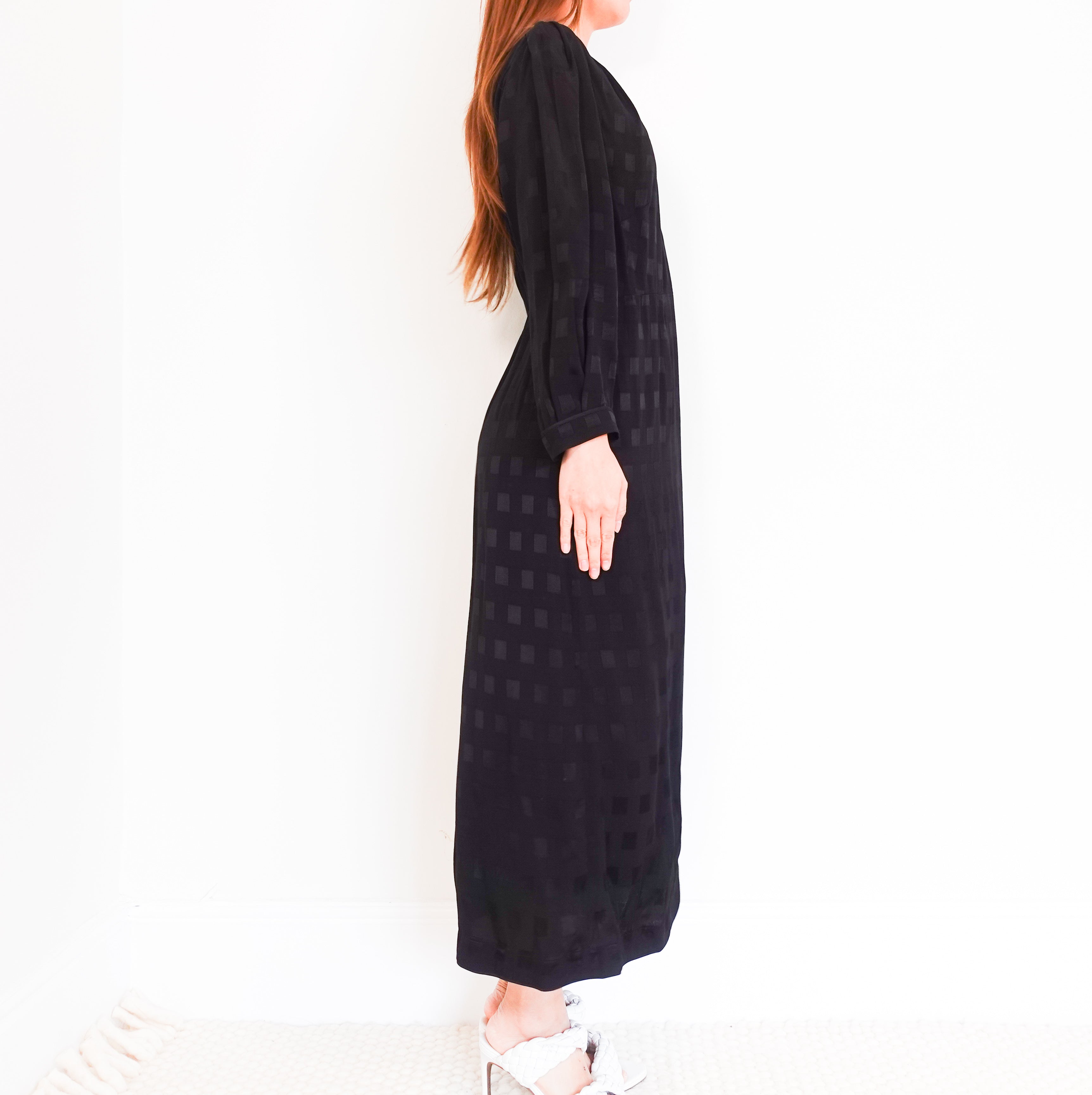 long sleeve black wrap dress RRP £250