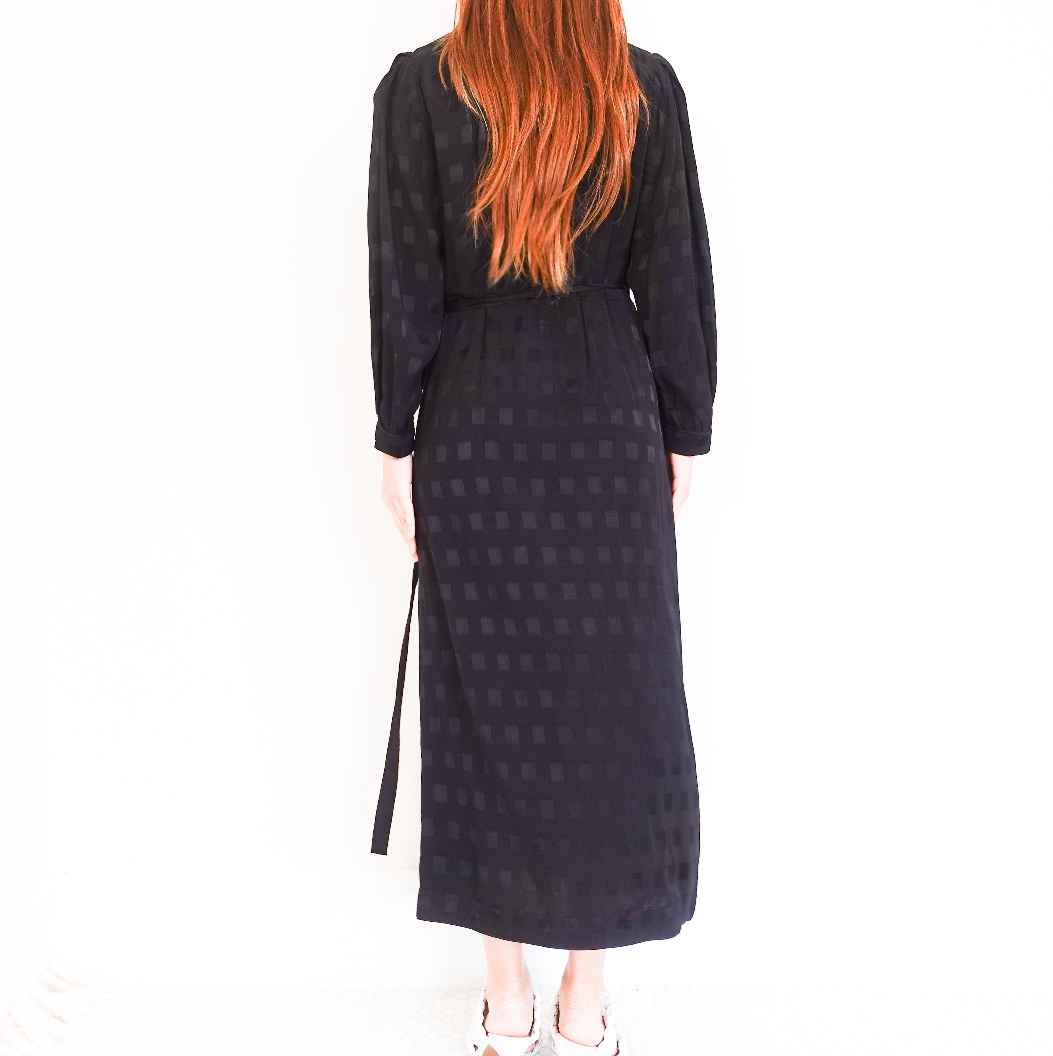 long sleeve black wrap dress RRP £250