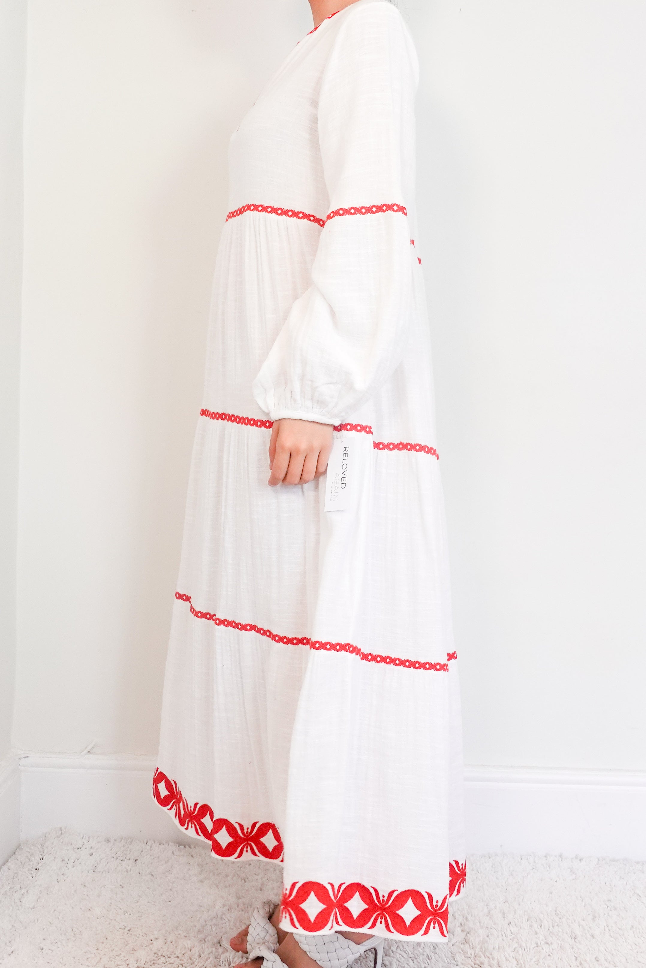 White and red cotton dress RRP £160