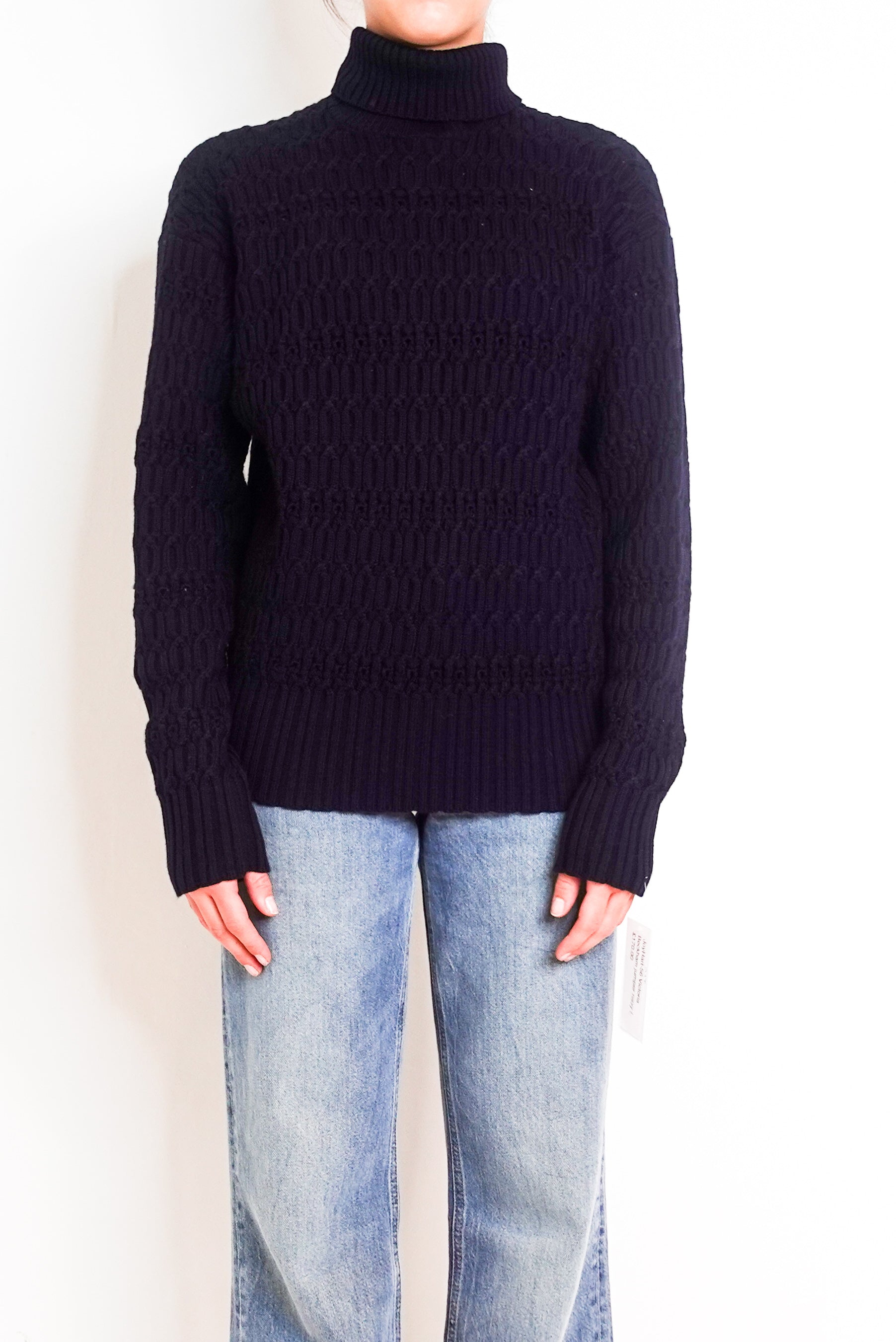 Navy knitted jumper £280