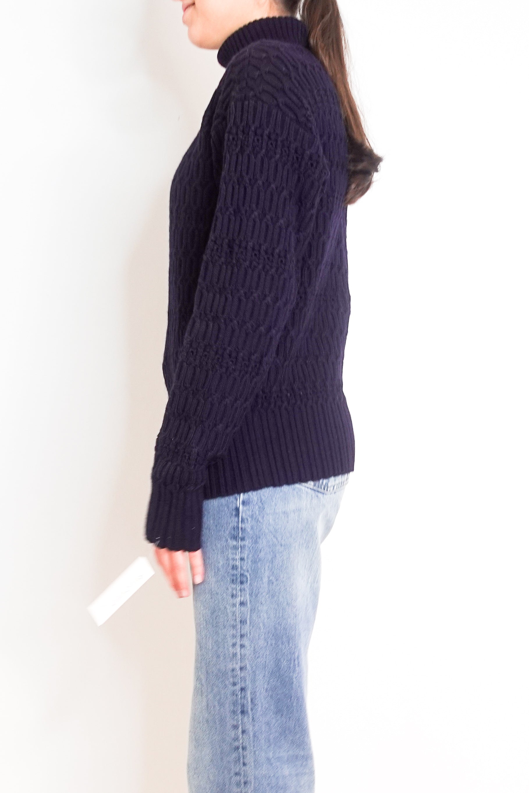 Navy knitted jumper £280