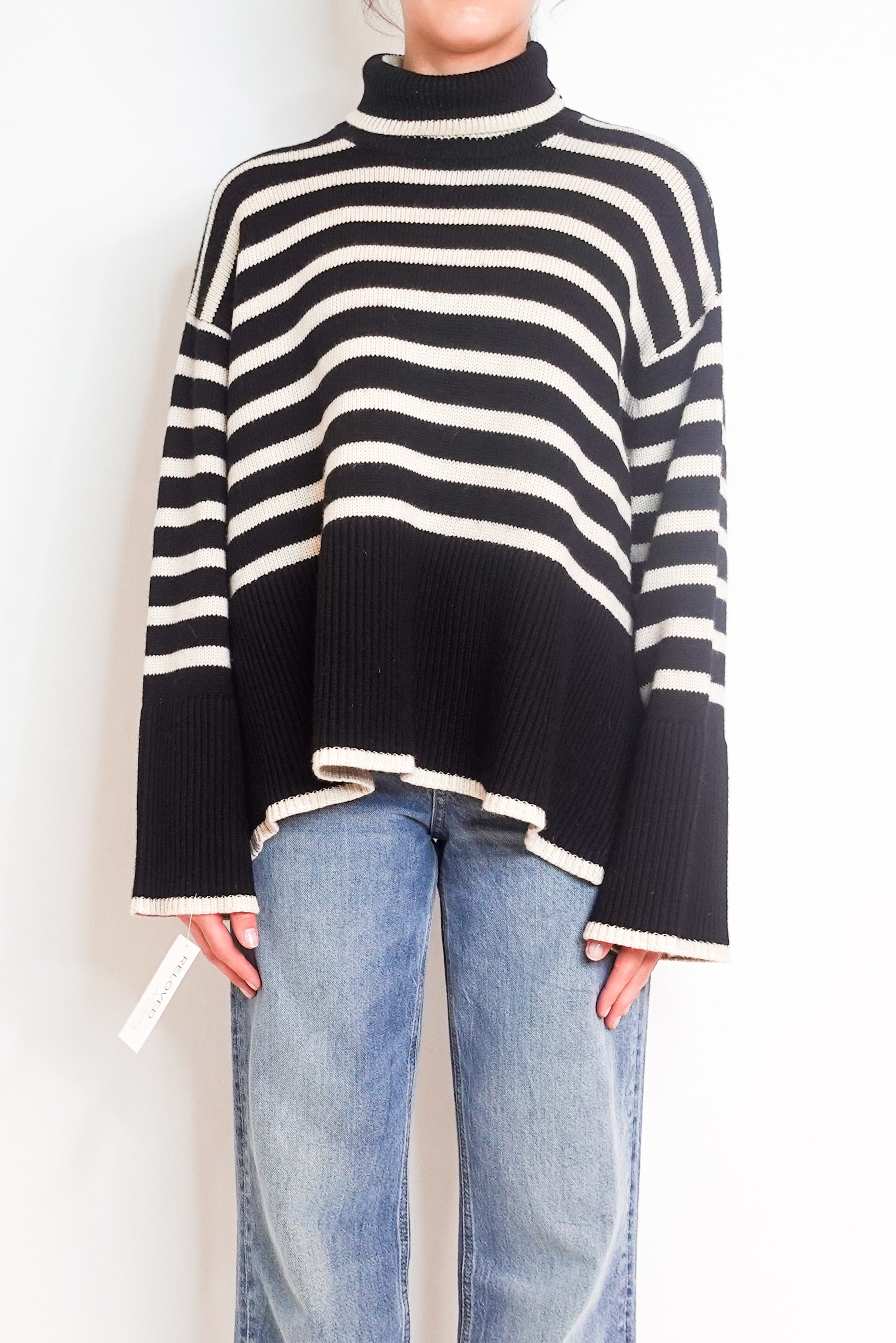 Signature Wool blend striped Turtleneck Sweater RRP £450