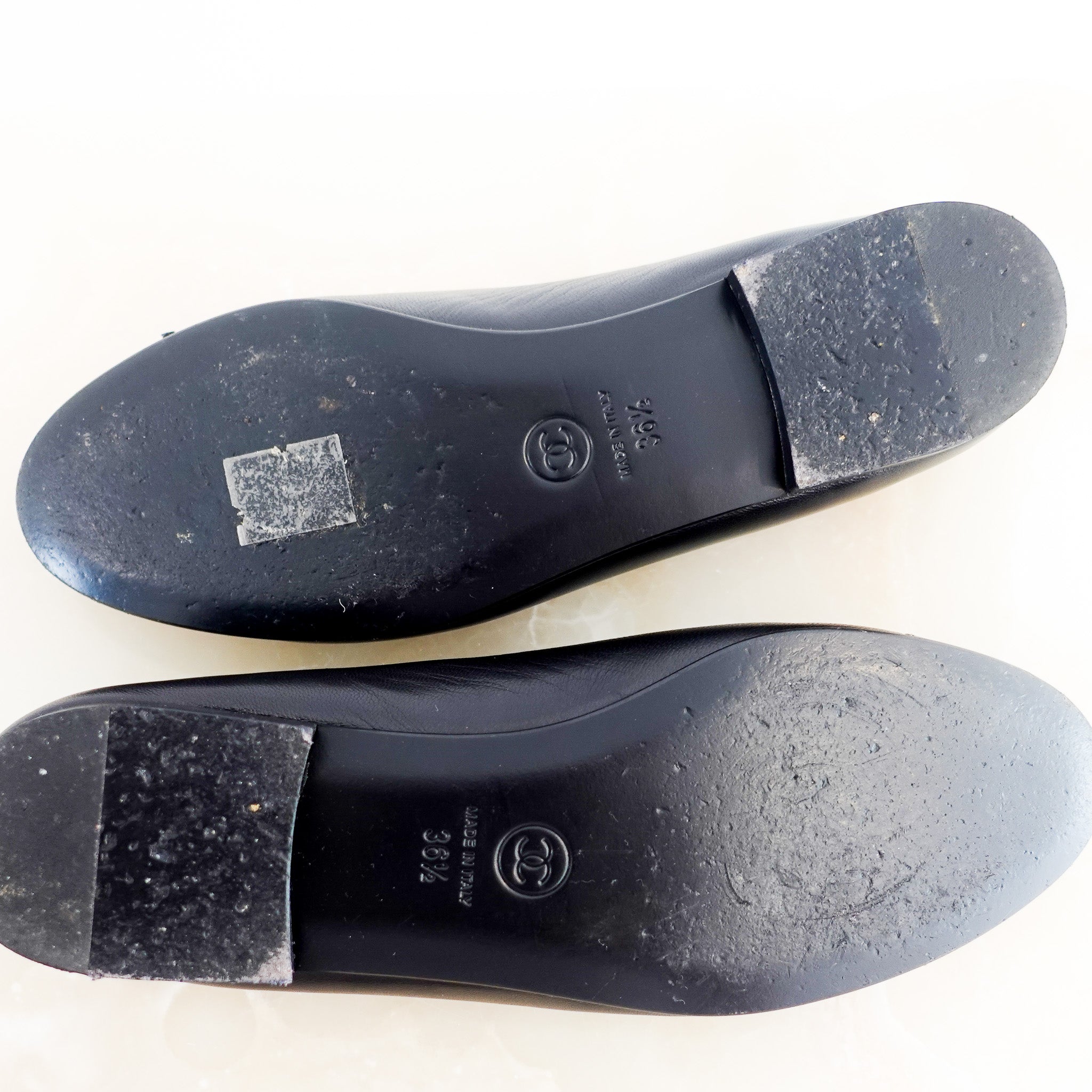 Chanel Black CC Ballet Flats with Bows RRP £1000 | Authentic Preloved - Reloved Again