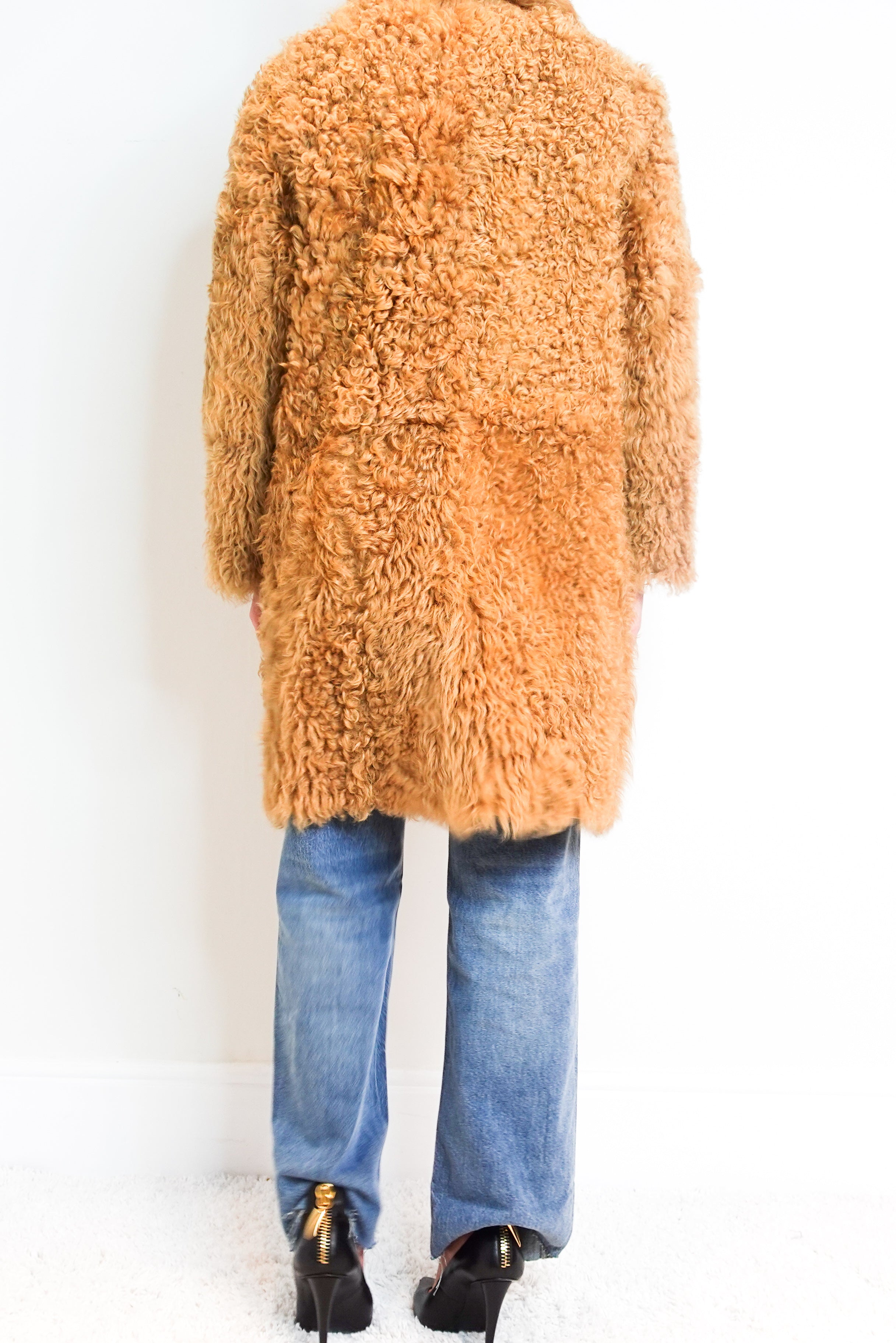 Mustard Teddy Sheepskin coat RRP £1350