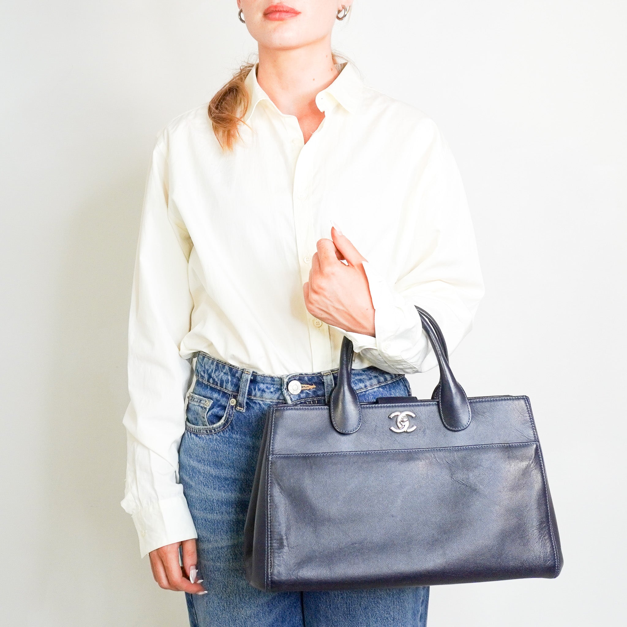 Chanel Medium Executive Cerf Tote Bag in Navy RRP £3,380 | Authentic Preloved