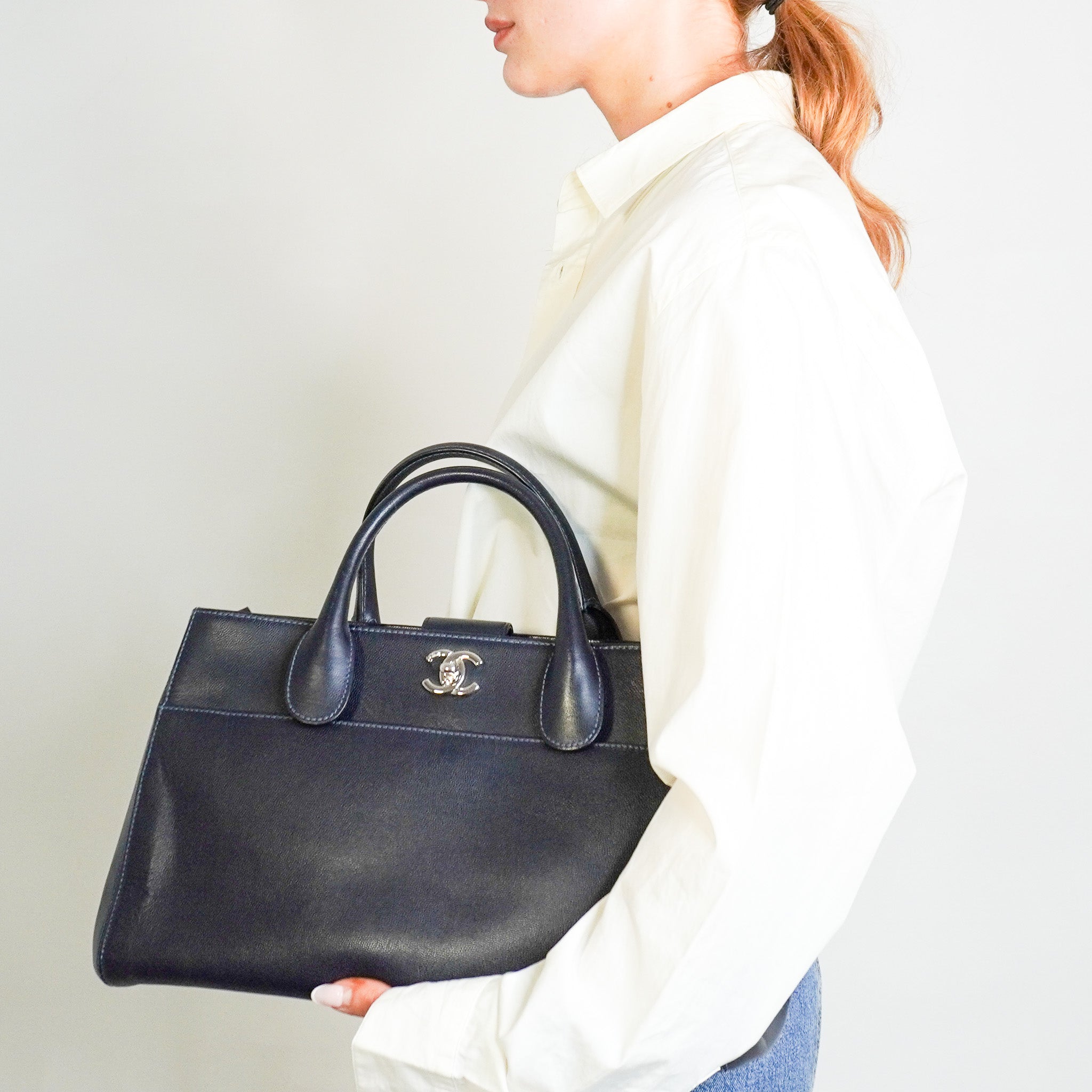 Chanel Medium Executive Cerf Tote Bag in Navy RRP £3,380 | Authentic Preloved