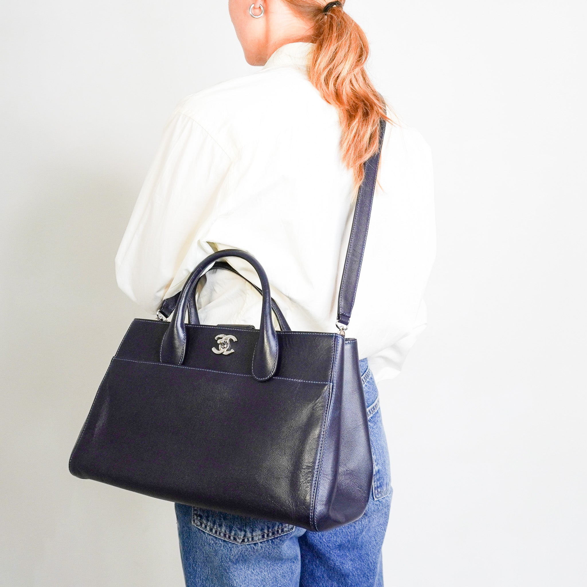Chanel Medium Executive Cerf Tote Bag in Navy RRP £3,380 | Authentic Preloved