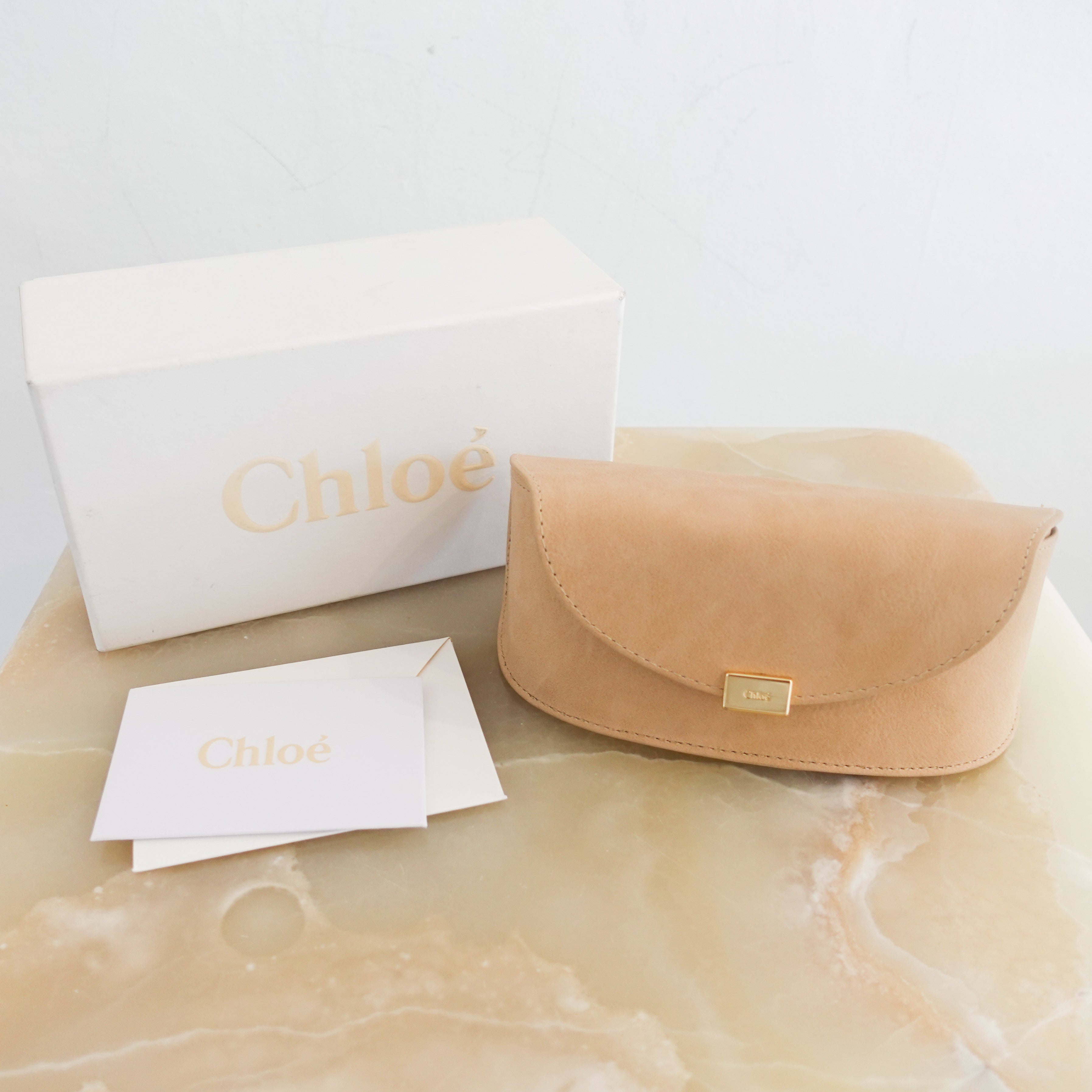 Chloe White Pearl Champagne Mosaic Sunglasses RRP £210 | Authentic Preloved