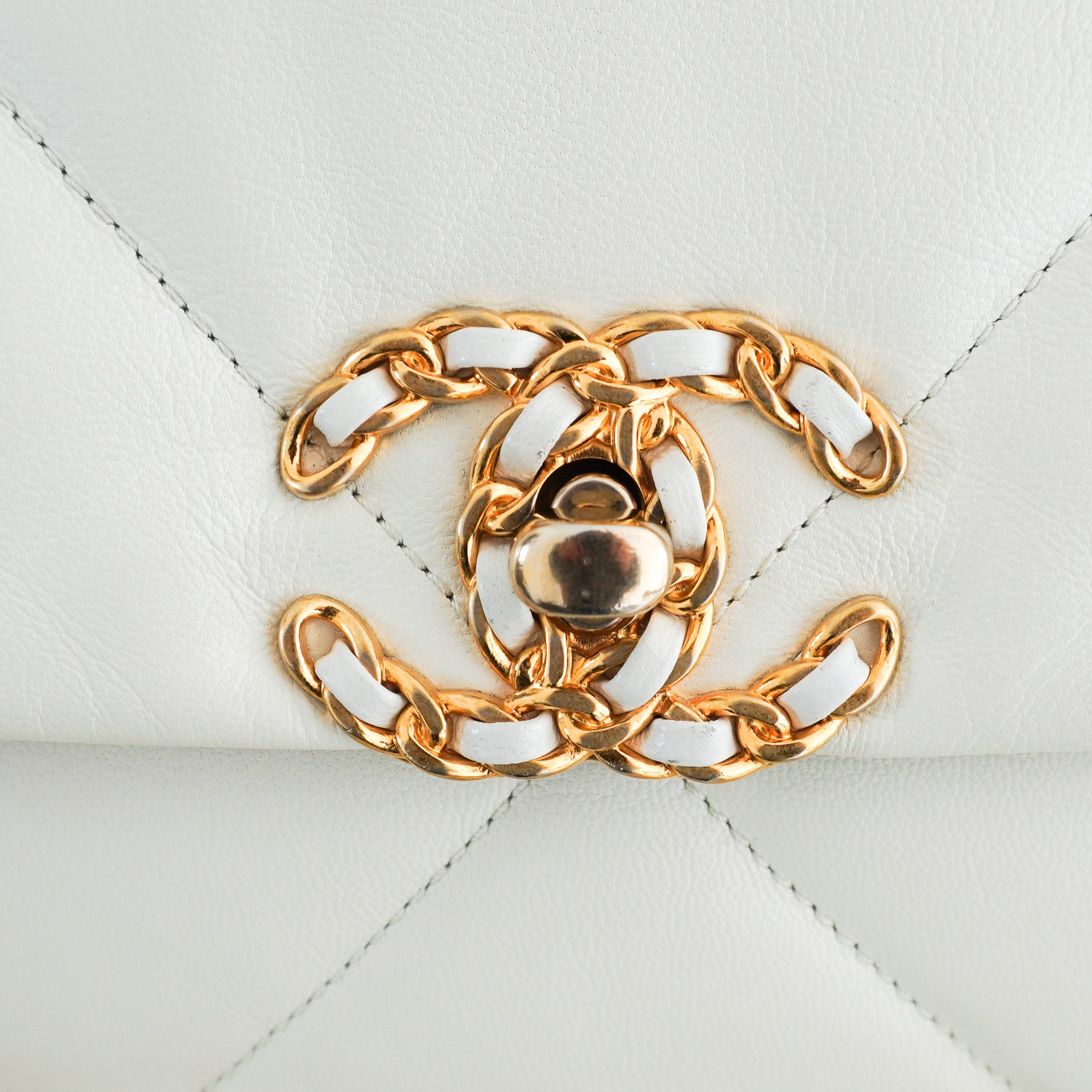 Chanel White Lambskin 19 Large Single Flap Bag RRP £5500 | Authentic Preloved - Reloved Again