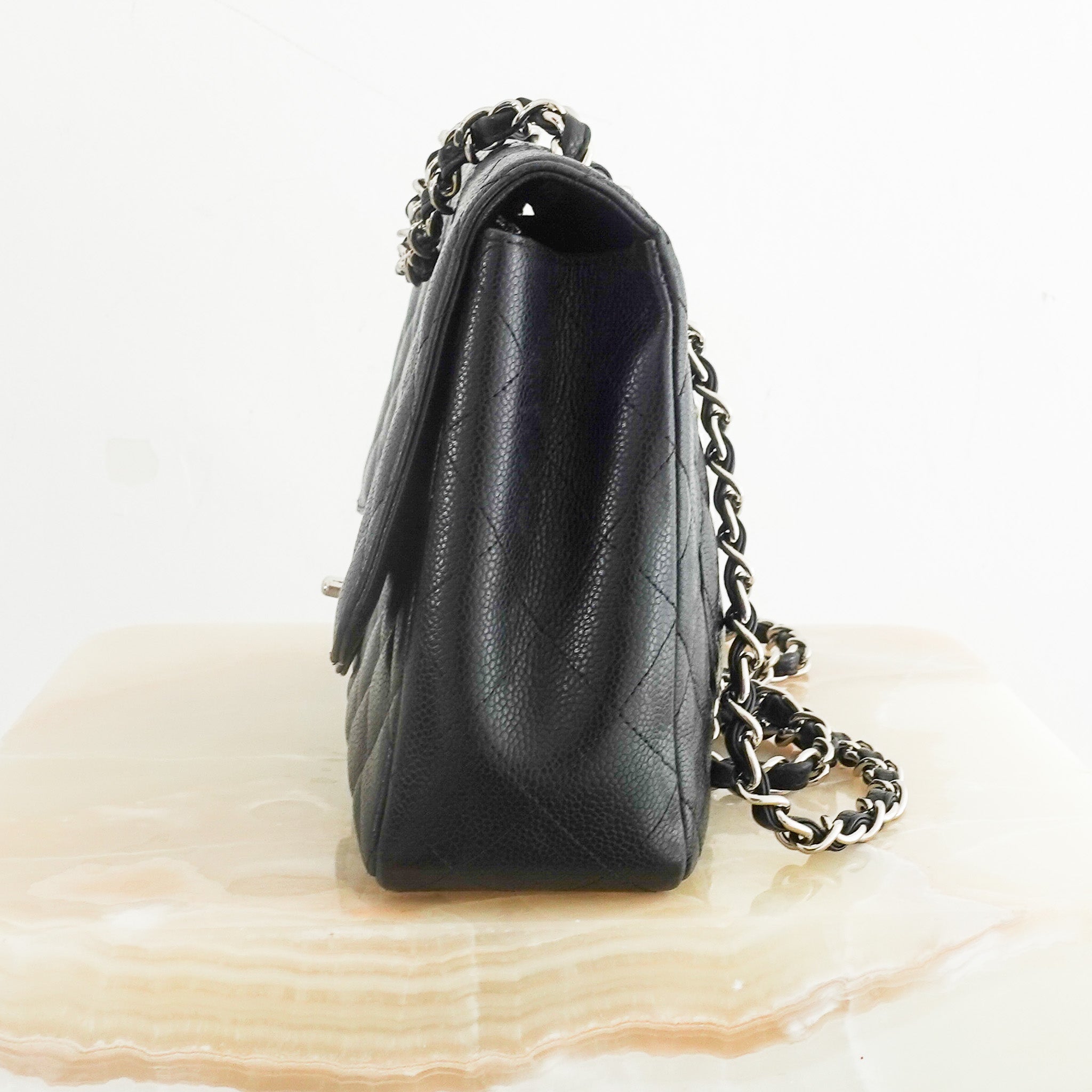 Chanel Jumbo Classic Single Flap Bag – Black Caviar Leather RRP £9,500 | Authentic Preloved