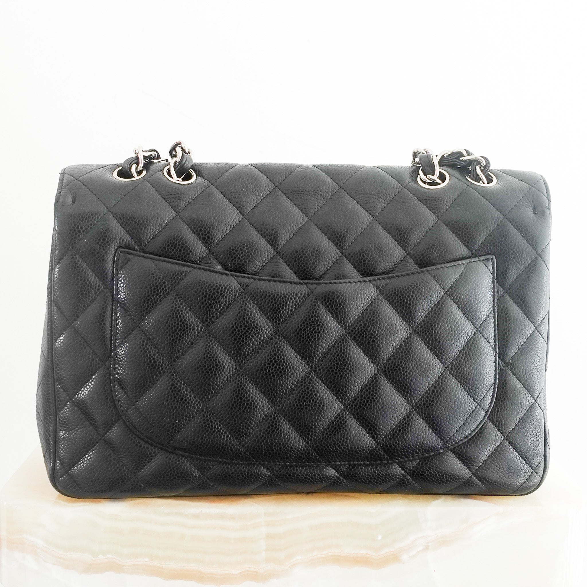 Chanel Jumbo Classic Single Flap Bag – Black Caviar Leather RRP £9,500 | Authentic Preloved