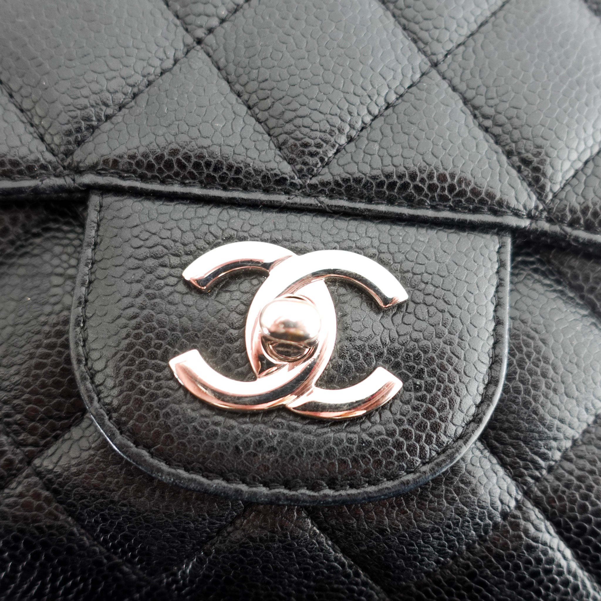 Chanel Jumbo Classic Single Flap Bag – Black Caviar Leather RRP £9,500 | Authentic Preloved
