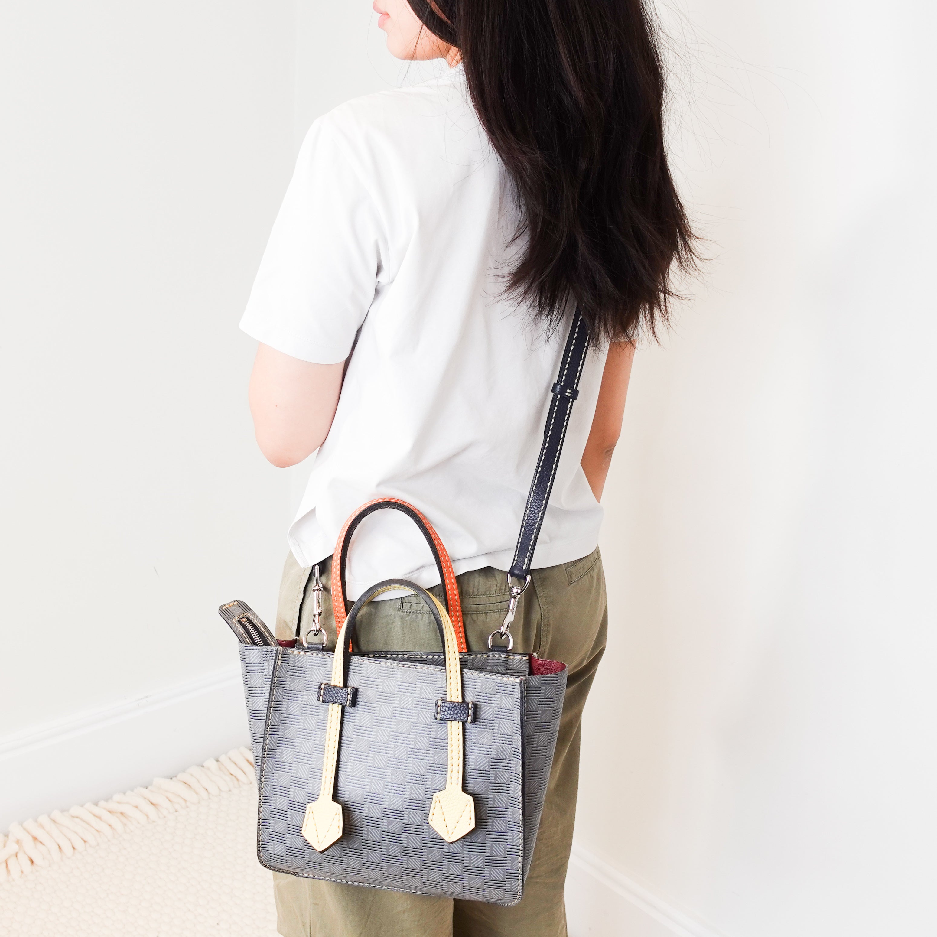 Moreau Paris Grey Vincennes Mini Crossbody Tote Bag RRP £1600 | Authentic Preloved