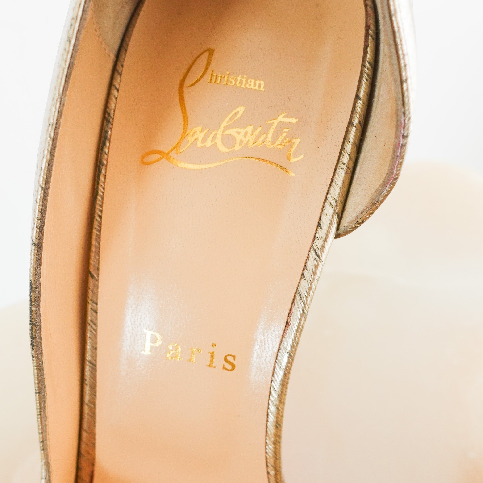 Christian Louboutin Gold Pumps | Authentic Preloved - Reloved Again
