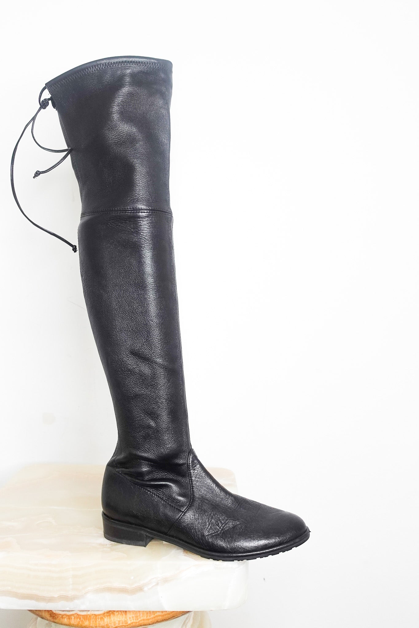 Over the knee black leather boots RRP £320