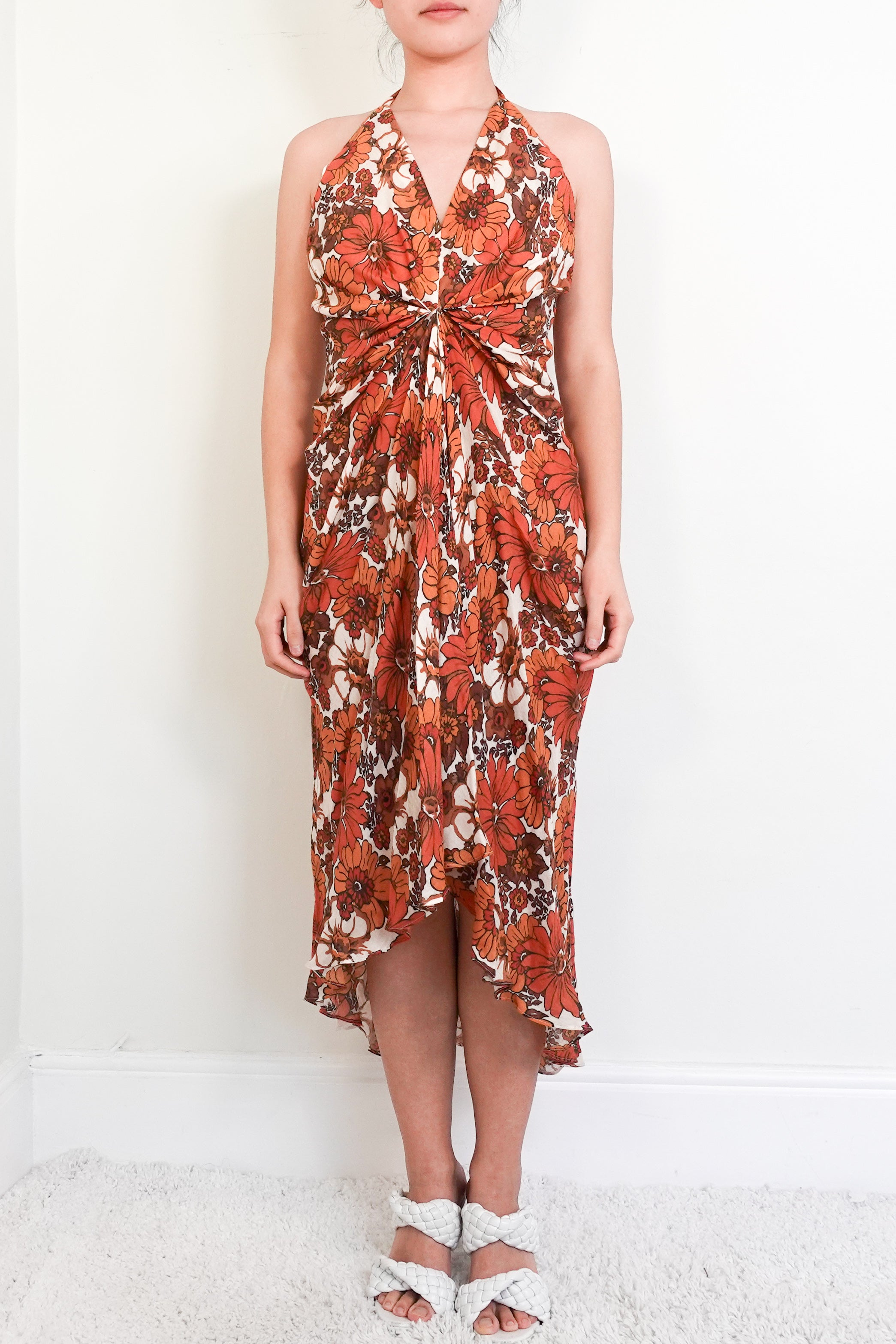 Orange floral print set RRP £450