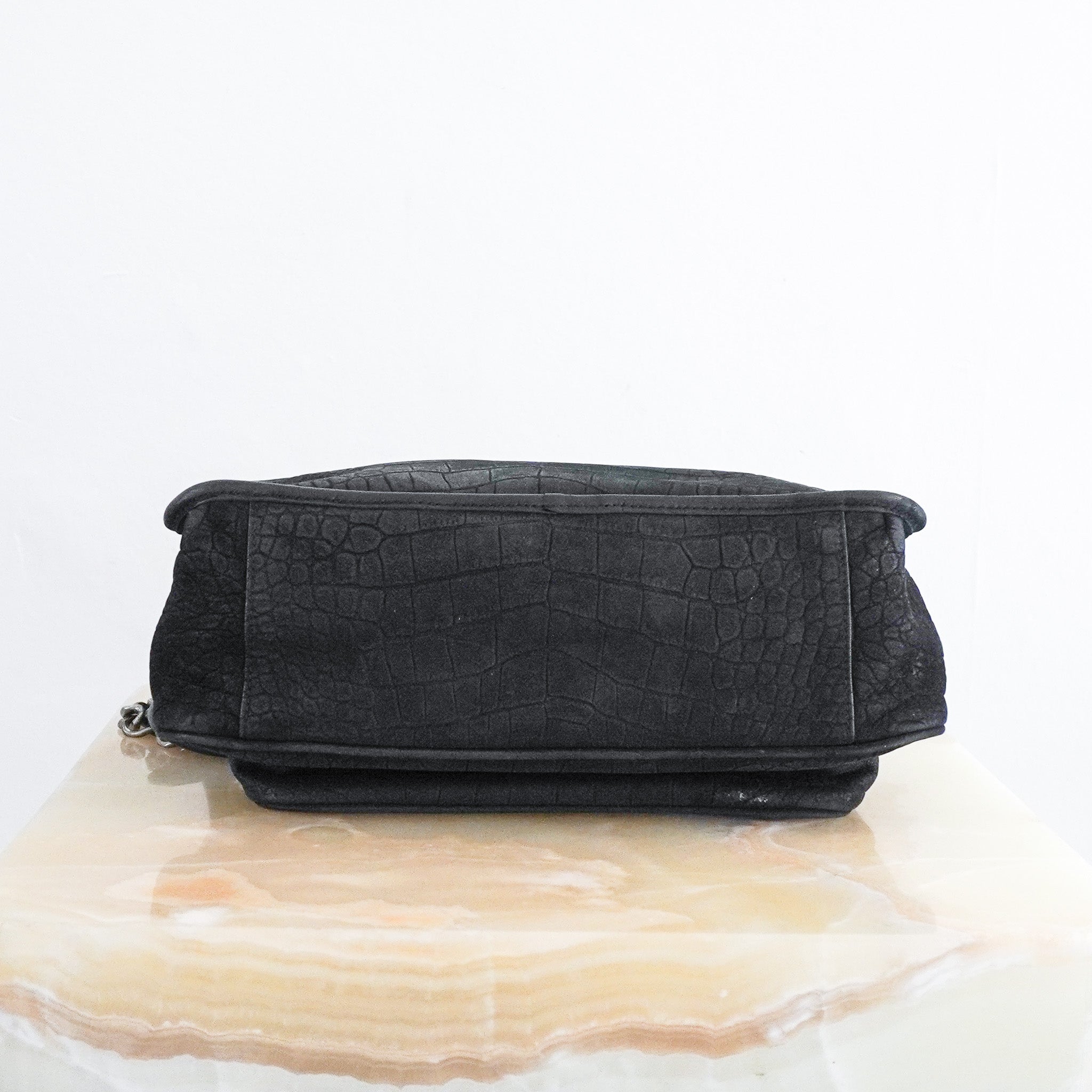 Saint Laurent Niki Shoulder Bag in Black Croc (RRP £1,635) | Authentic Preloved