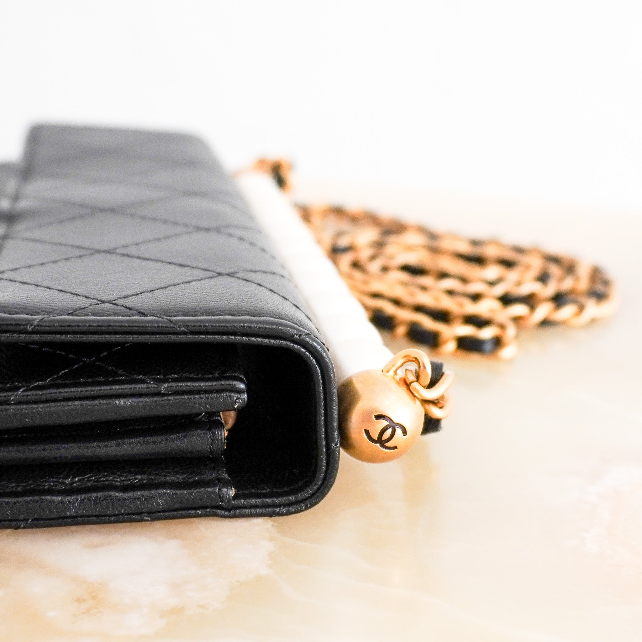 Chanel Chic Pearl Wallet on Chain with Black Lambskin Leather | Authentic Preloved