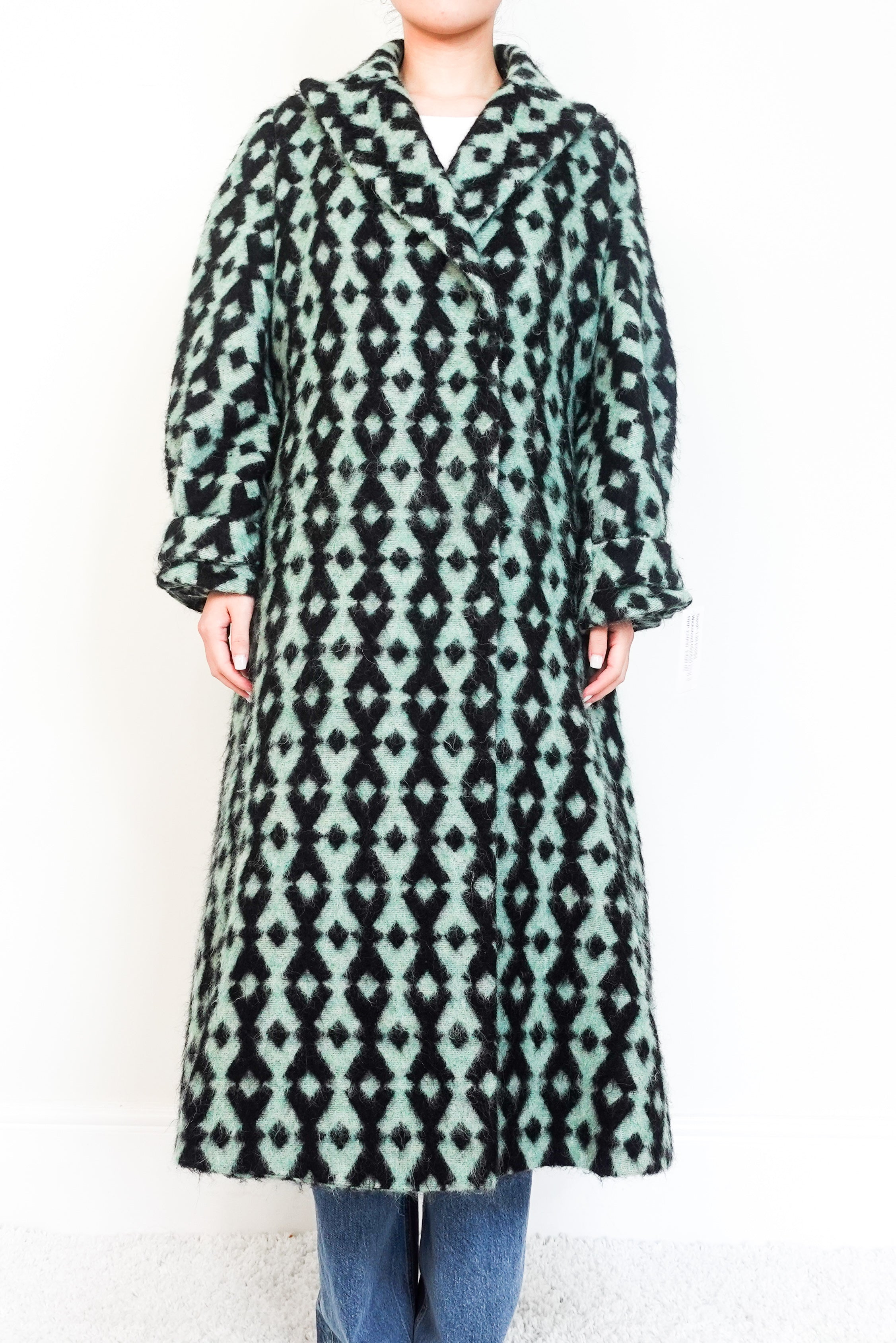 Green and black blanket coat RRP £2000