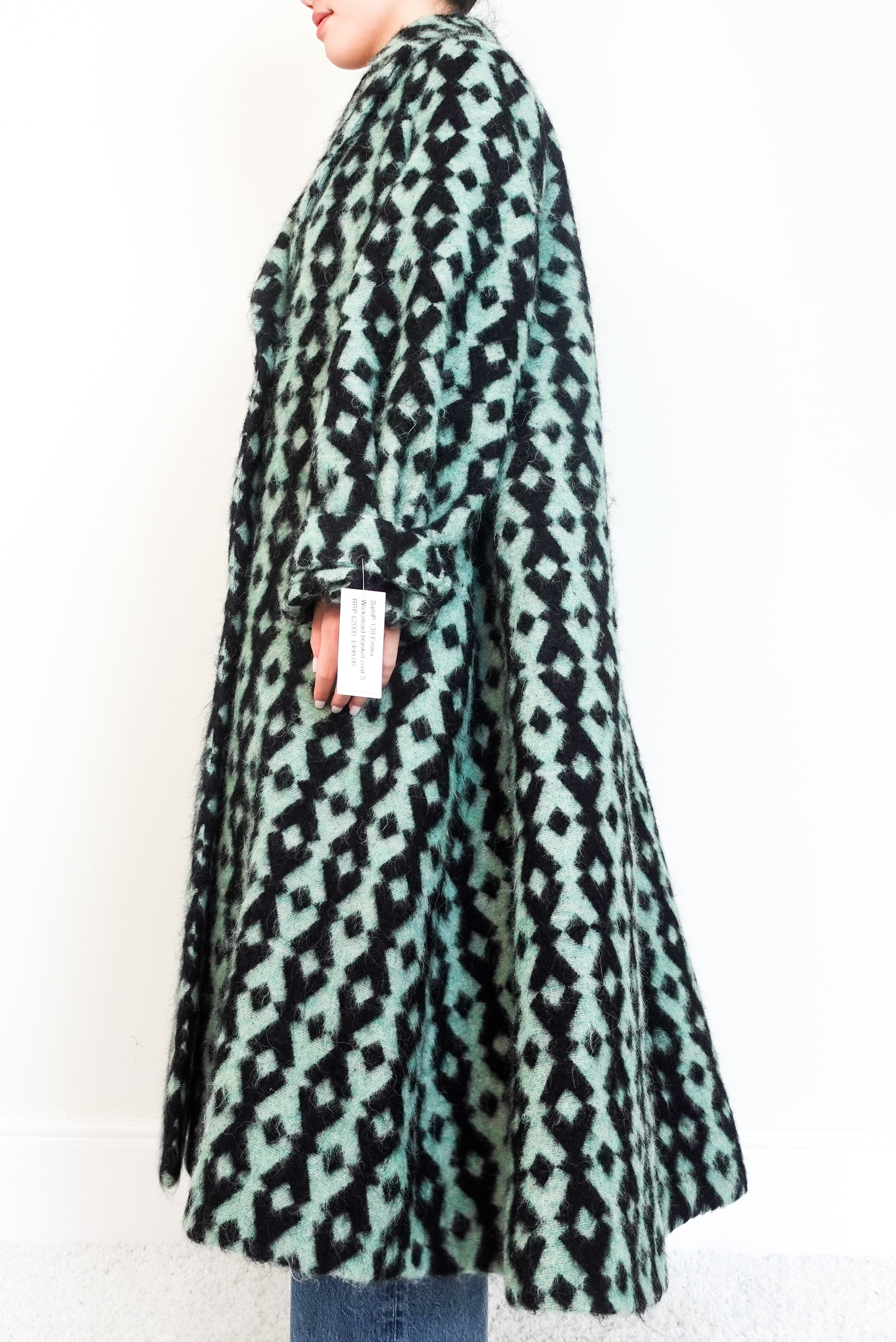 Green and black blanket coat RRP £2000