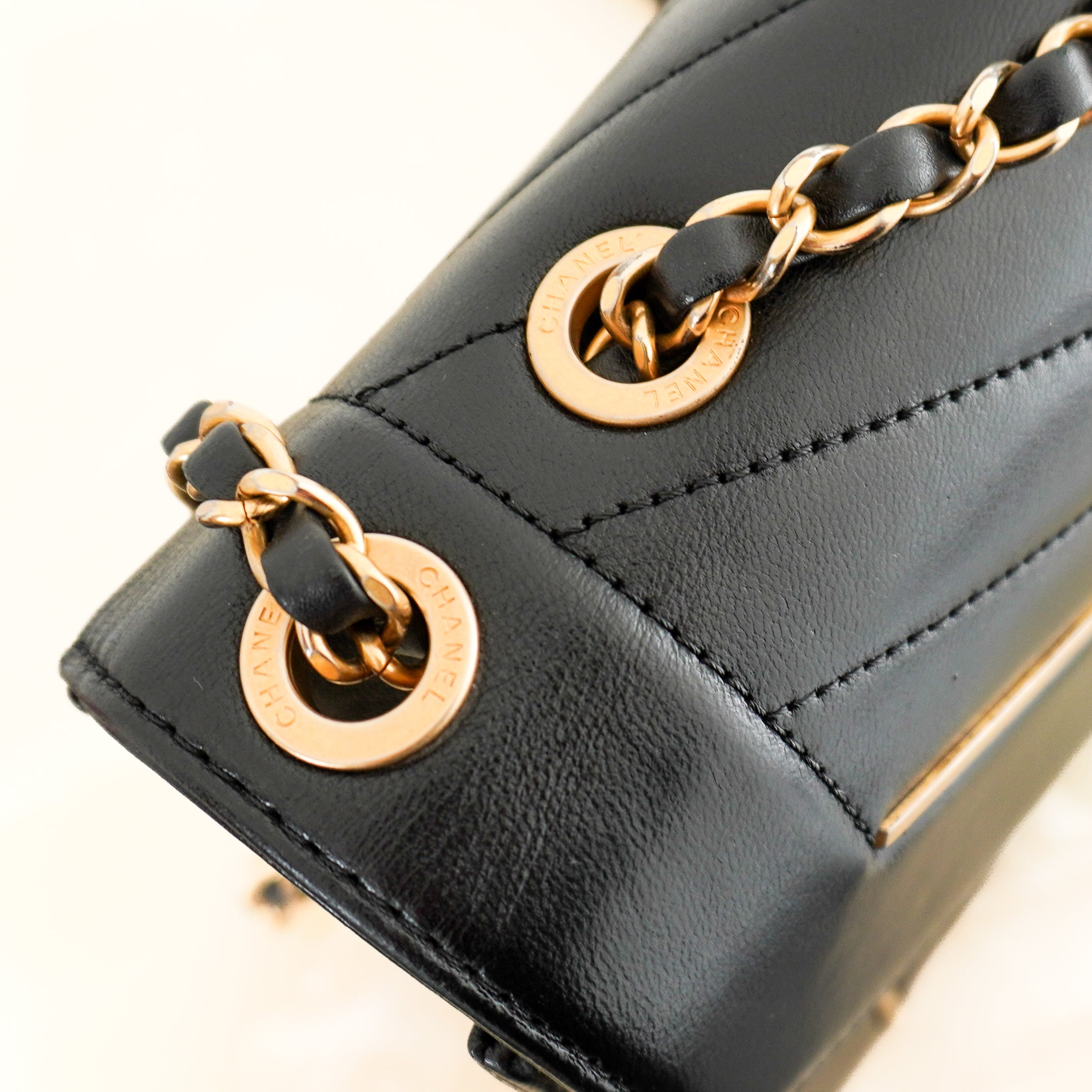 Chanel Chevron Flap Bag Black Lambskin Gold Hardware | Authentic Preloved