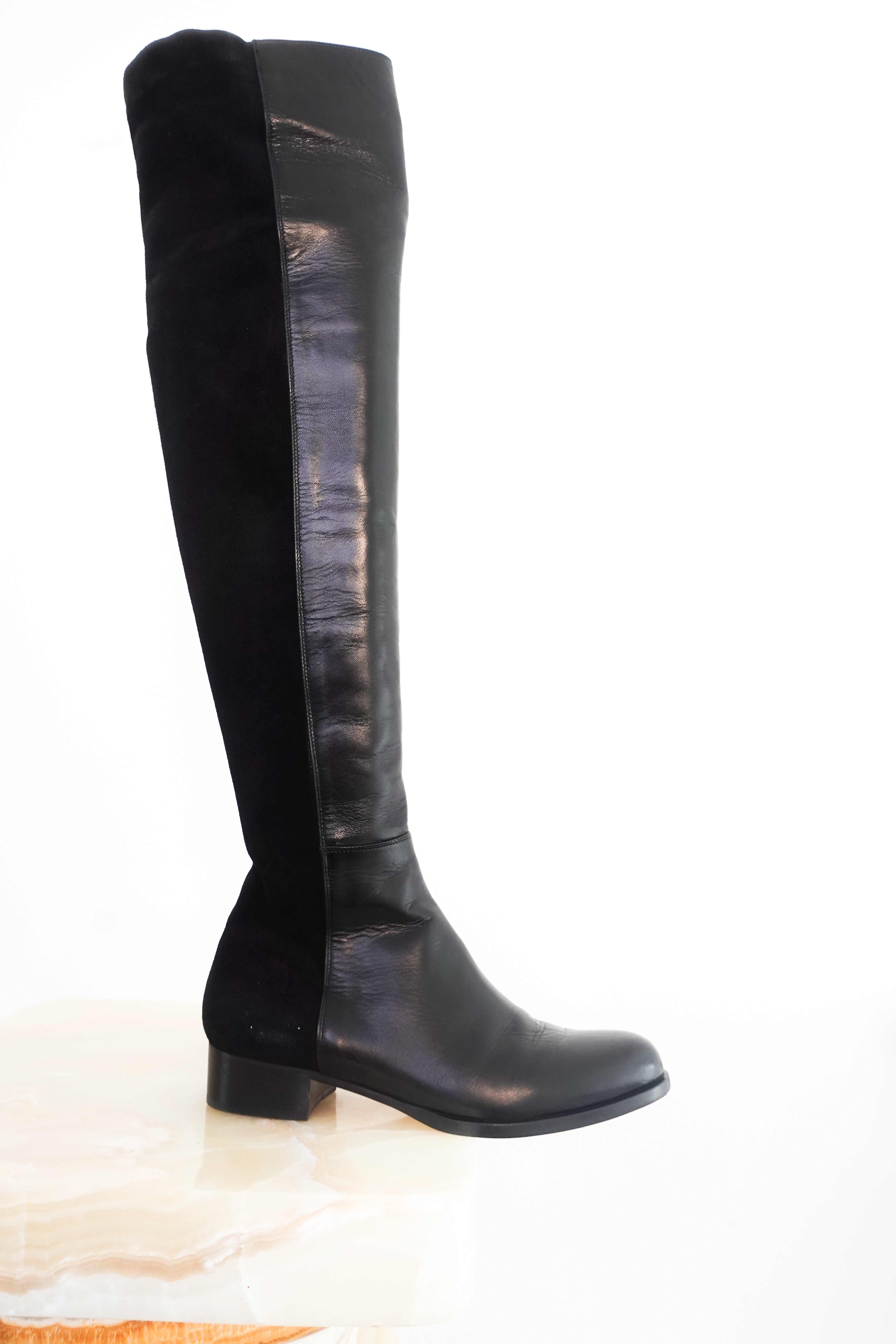 Nappa strech suede over the knee black boots RRP £825