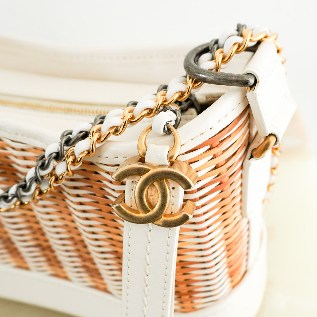 Chanel Small Gabrielle Hobo Bag in Rattan and Calfskin | Authentic Preloved
