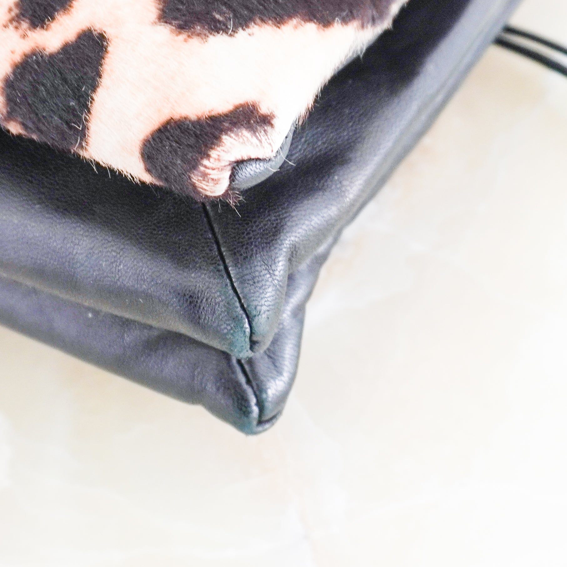 Lanvin Leopard Print Pony Hair & Leather Shoulder Bag (RRP £1500) | Authentic Preloved