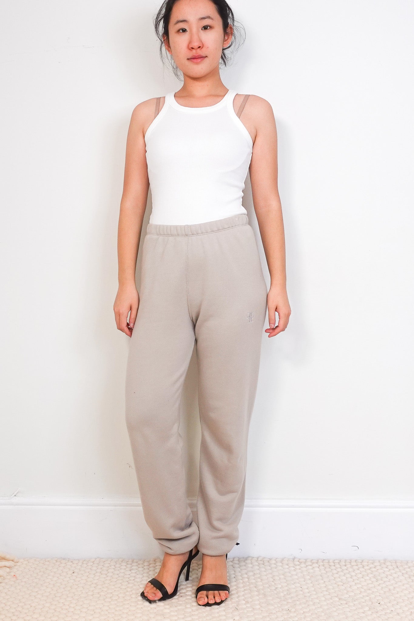 NEW Éterne Beige Cotton Sweatpants RRP £250 | Authentic Preloved - Reloved Again