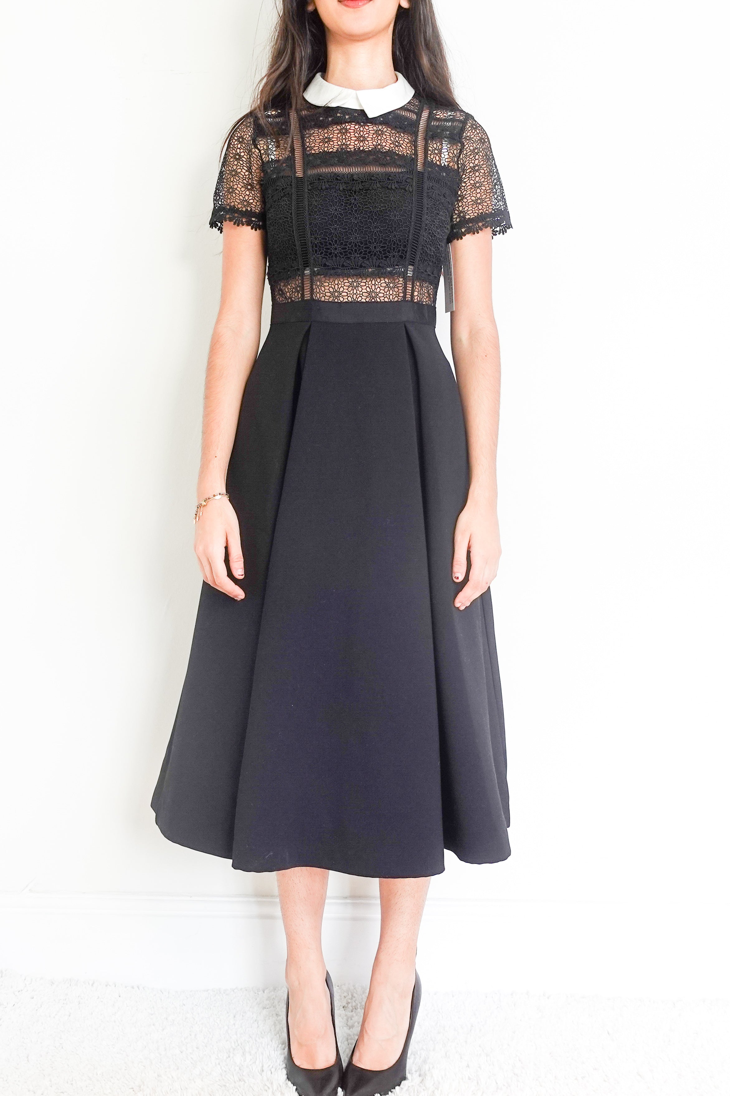 Self-Portrait Black Collared Maxi Dress RRP £500 | Authentic Preloved