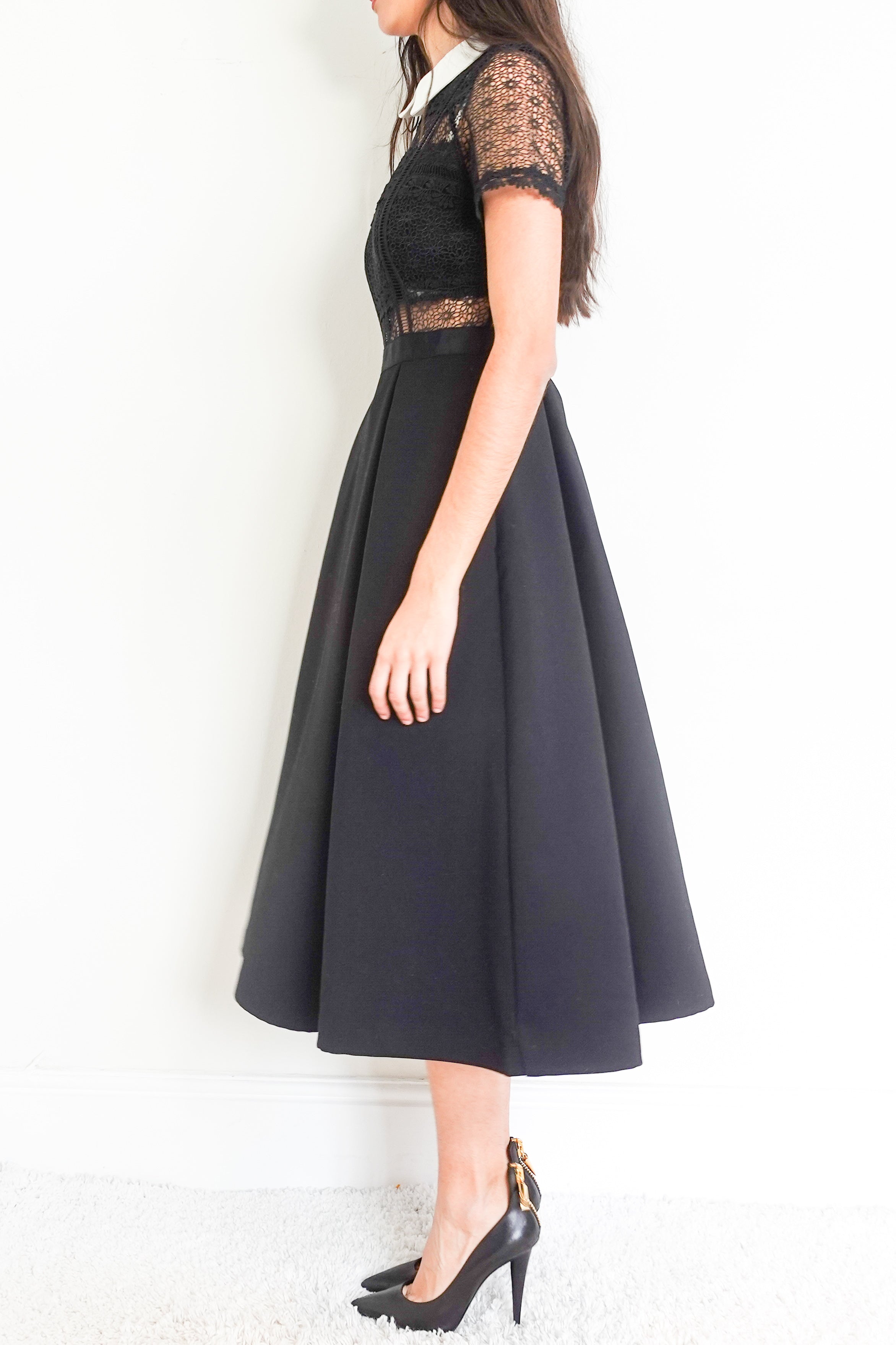 Self-Portrait Black Collared Maxi Dress RRP £500 | Authentic Preloved