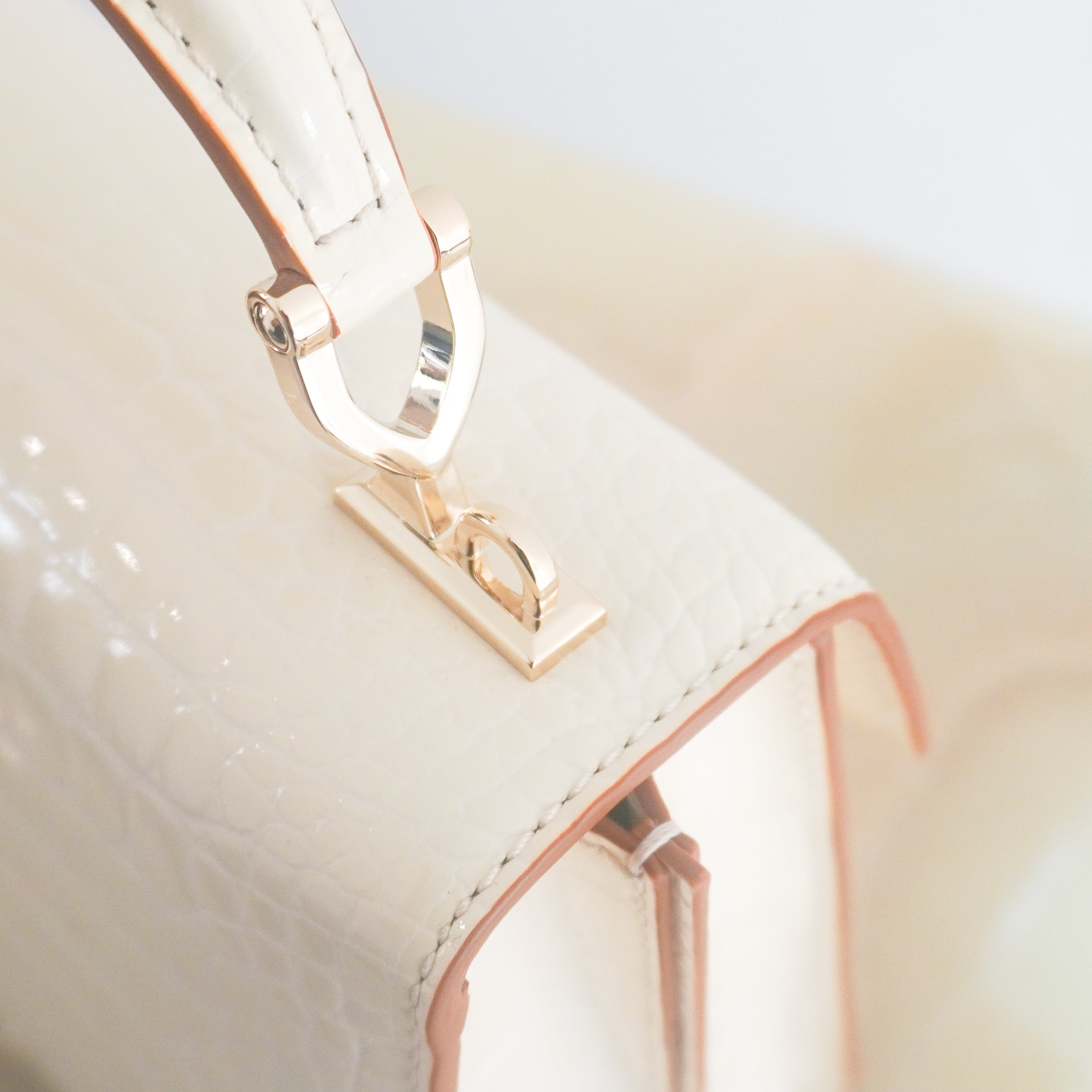NEW Aspinal of London White Mayfair Croc Crossbody Bag (RRP £695) | Authentic Preloved
