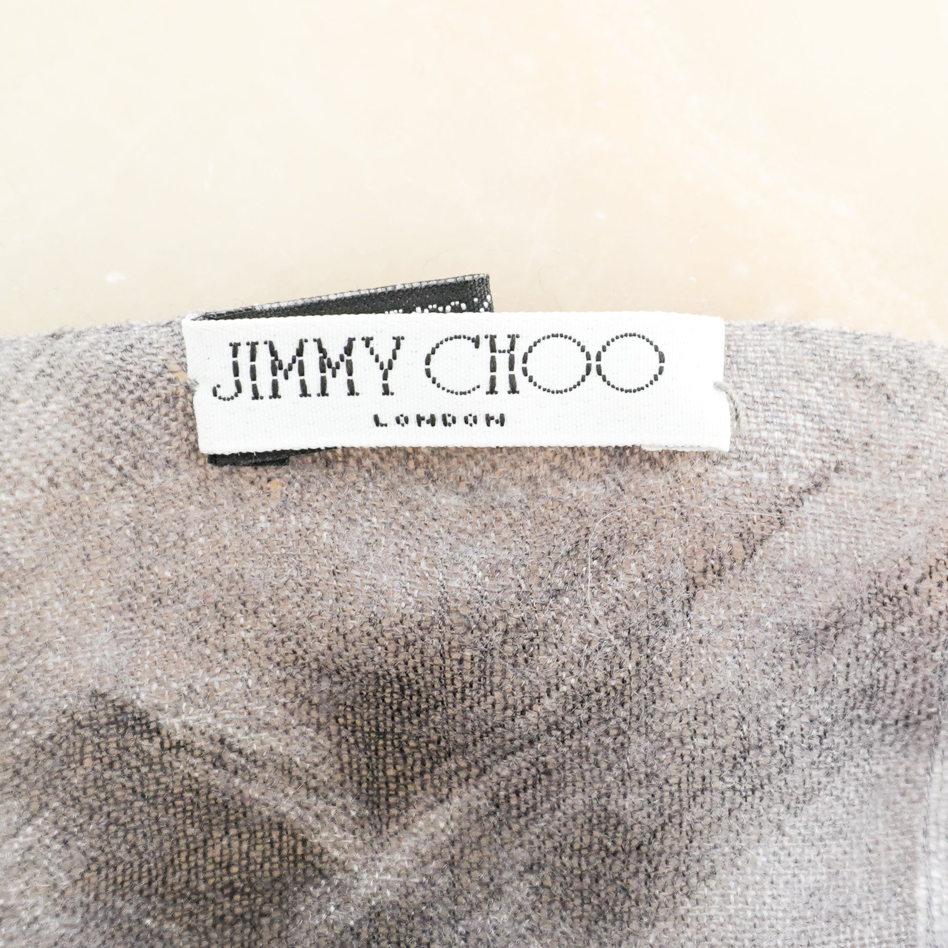 Jimmy Choo Grey Leopard Print Logo Silk Scarf (RRP £470) | Authentic Preloved FINAL SALE