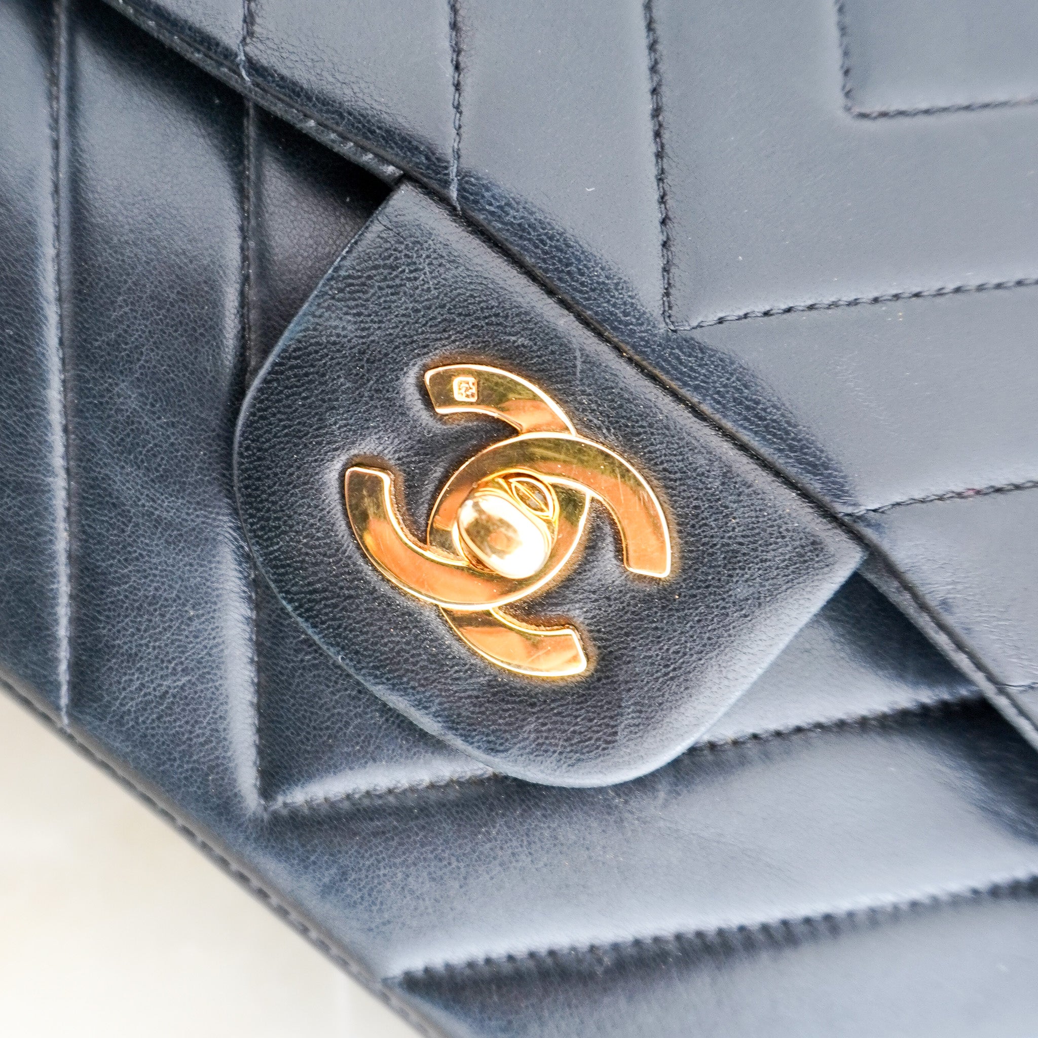 Chanel Classic Chevron Medium Double Flap Bag in Black Lambskin & Gold Hardware | Authentic Preloved - Reloved Again