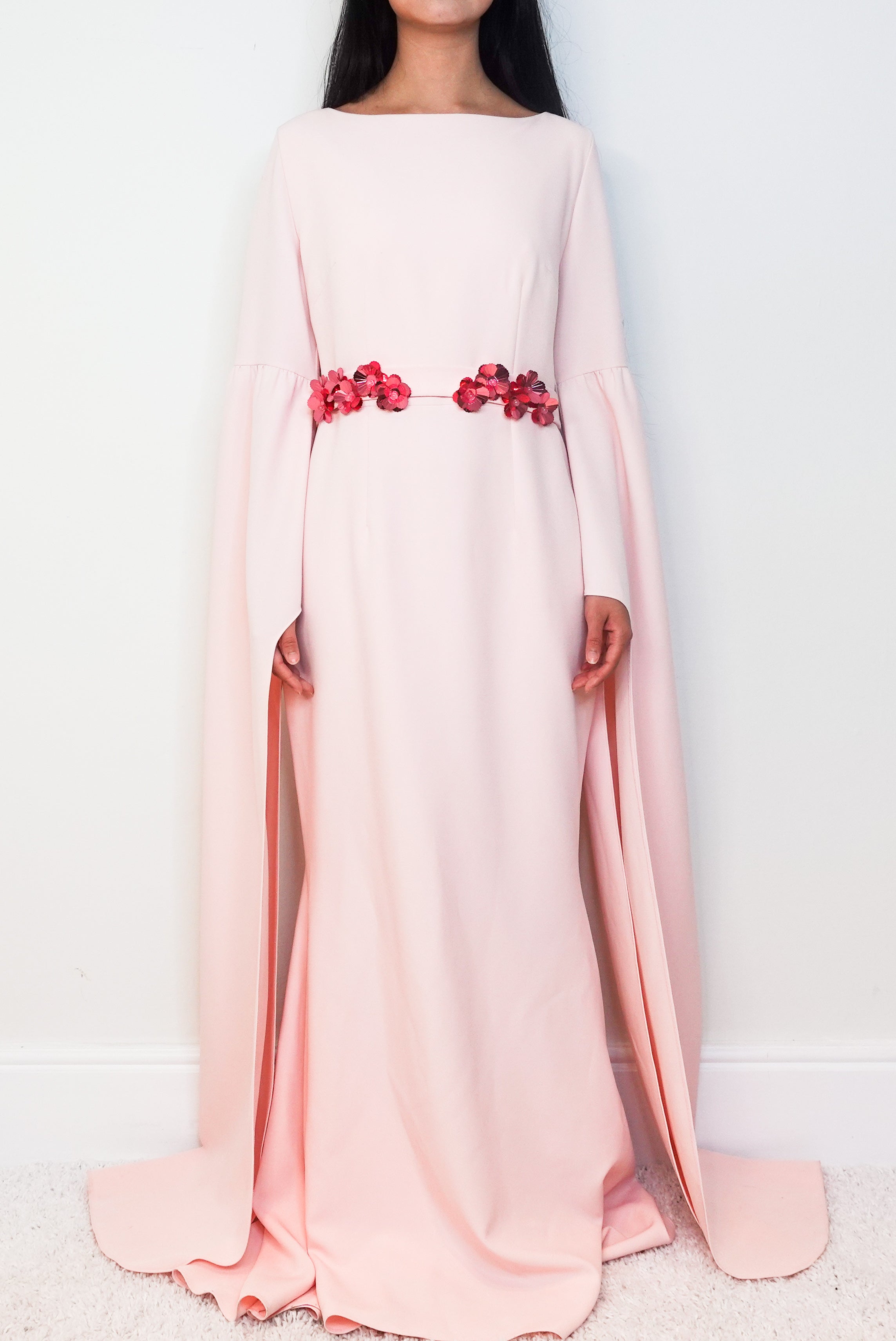 Pink Crepe maxi dress RRP £1500