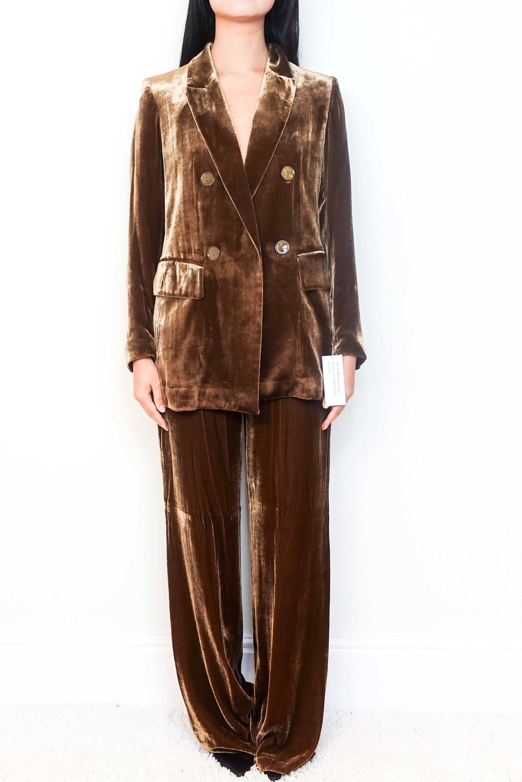 Brown velvet suit RRP £180